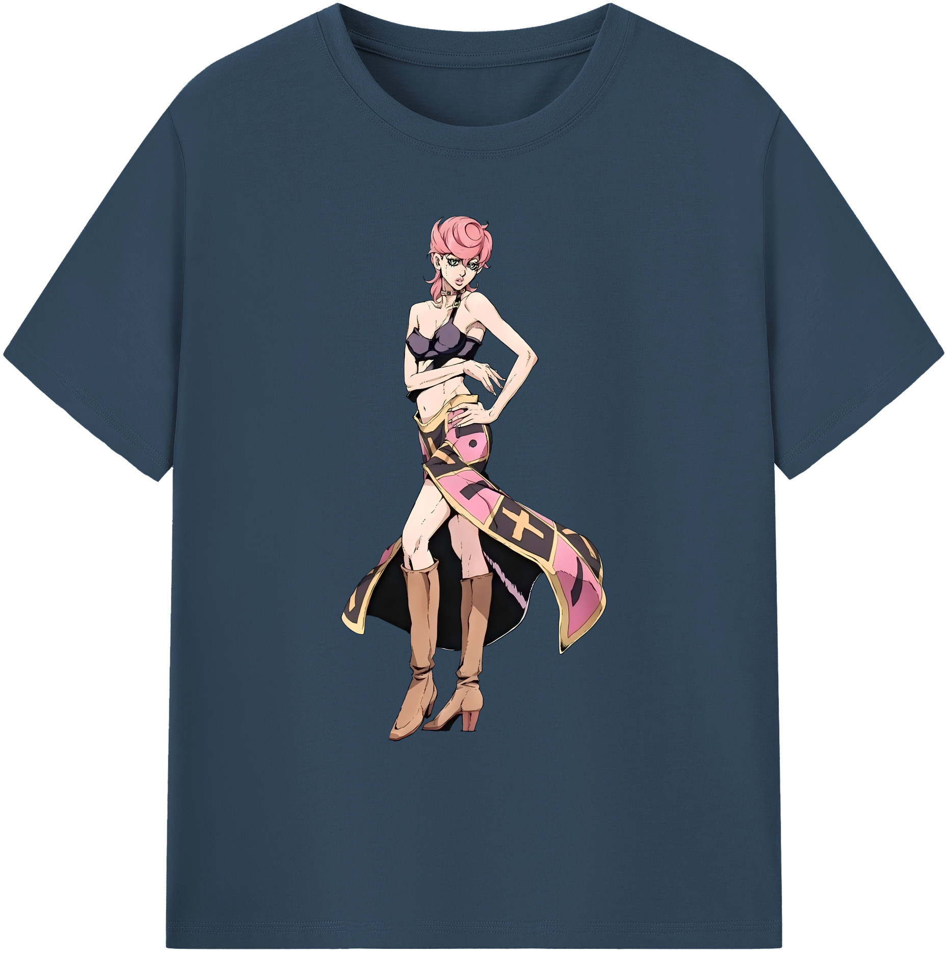 （画像用） ジョジョの奇妙な冒険 トリッシュ?ウナ JoJo's Bizarre Adventure Trish Una 綿100％ メンズ半袖Tシャツ｜肌触りやわらか＆通気性