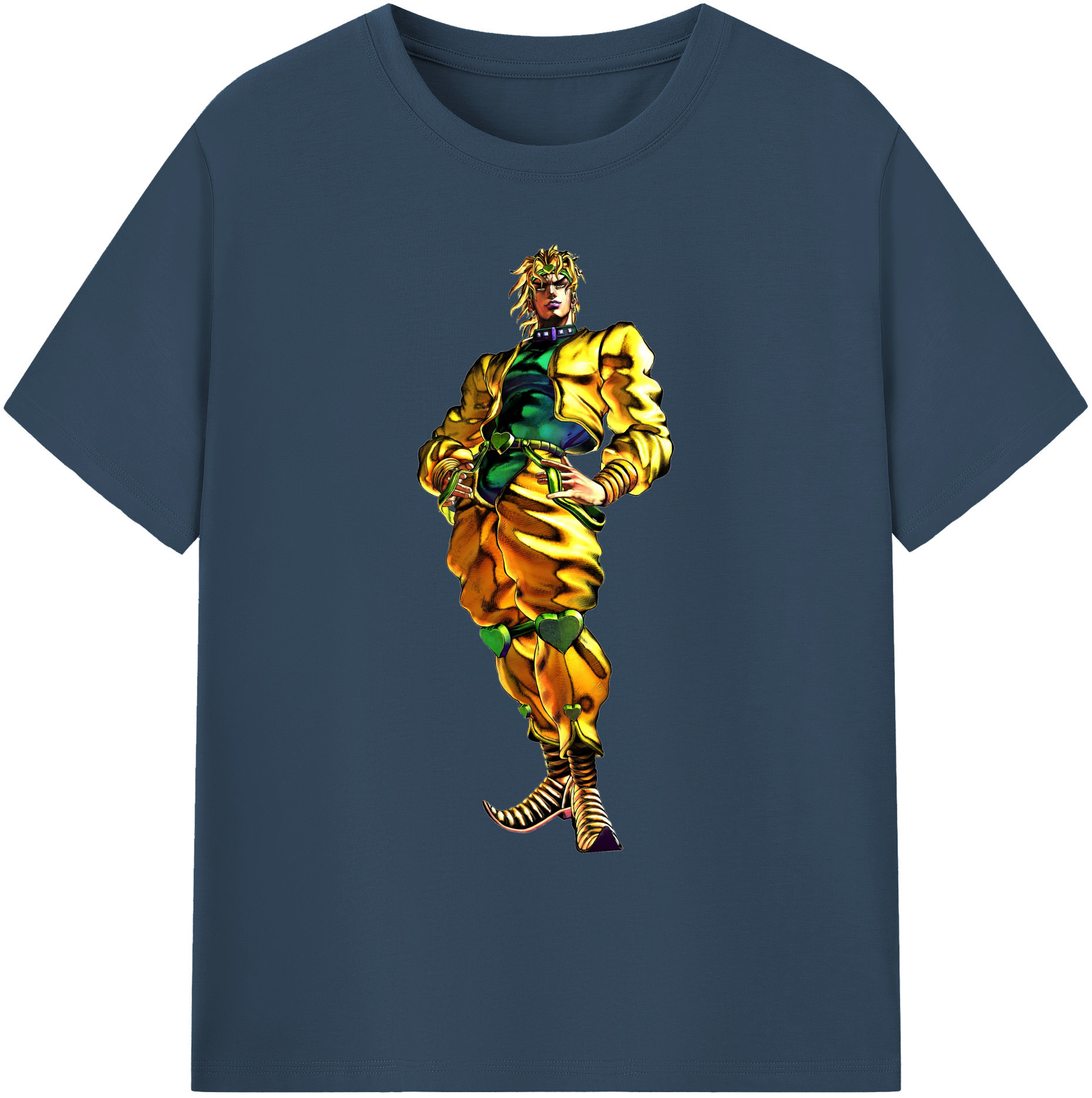 （画像用） ジョジョの奇妙な冒険 ディオ?ブランドー JoJo's Bizarre Adventure Dio Brando 綿100％ メンズ半袖Tシャツ｜肌触りやわらか＆通気性