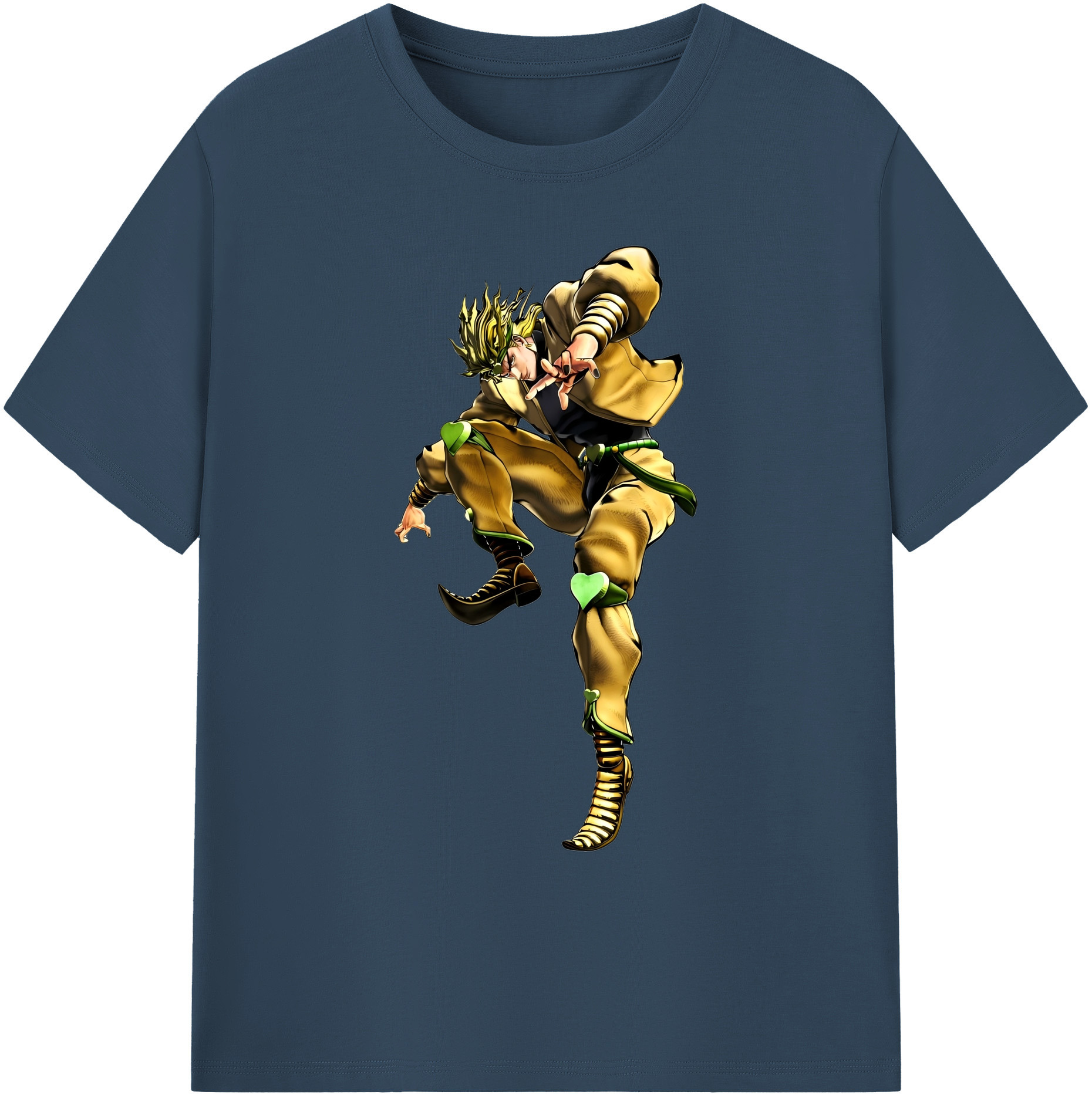 （画像用） ジョジョの奇妙な冒険 ディオ?ブランドー JoJo's Bizarre Adventure Dio Brando 綿100％ メンズ半袖Tシャツ｜肌触りやわらか＆通気性