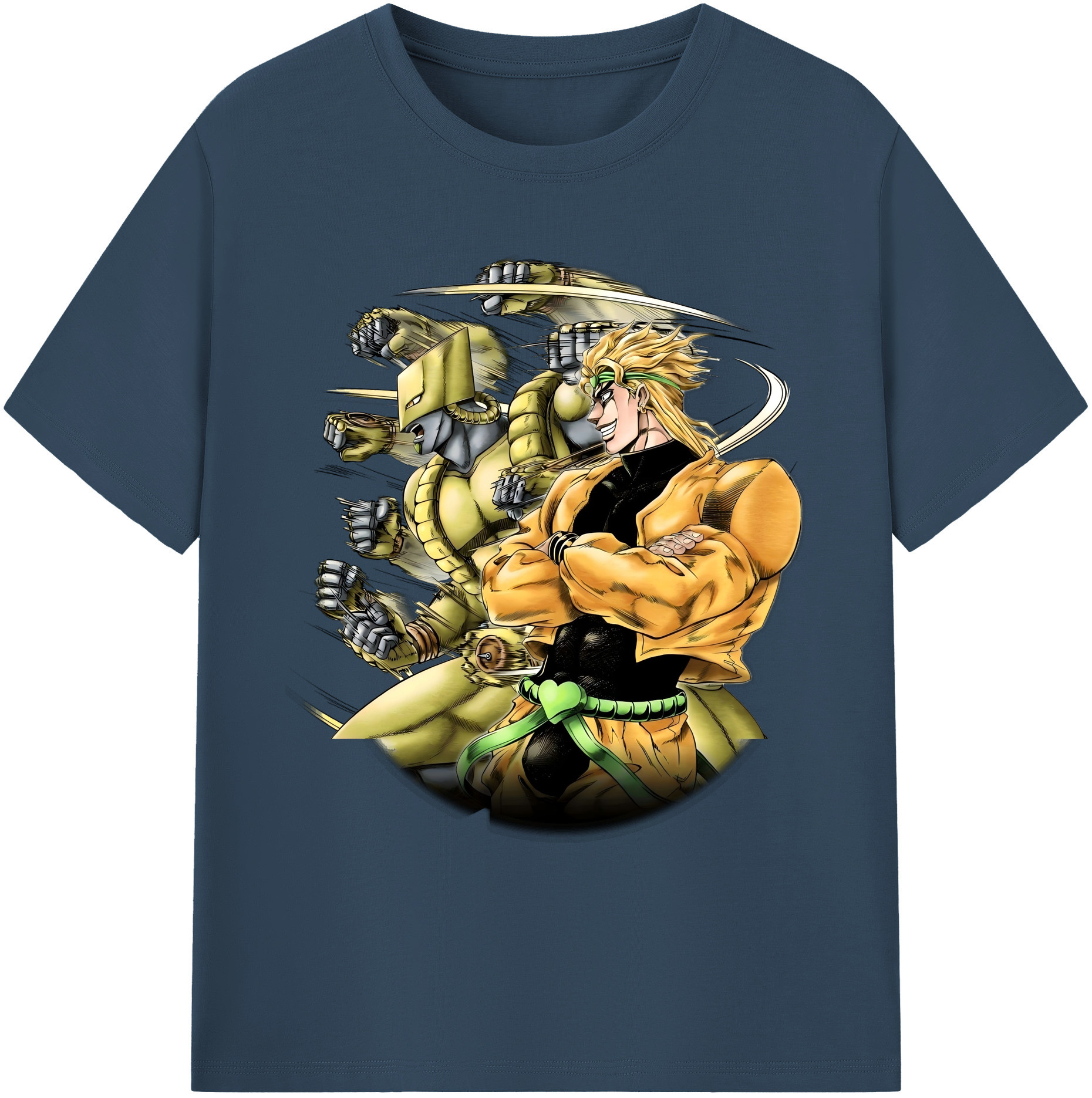 （画像用） ジョジョの奇妙な冒険 ディオ?ブランドー JoJo's Bizarre Adventure Dio Brando 綿100％ メンズ半袖Tシャツ｜肌触りやわらか＆通気性