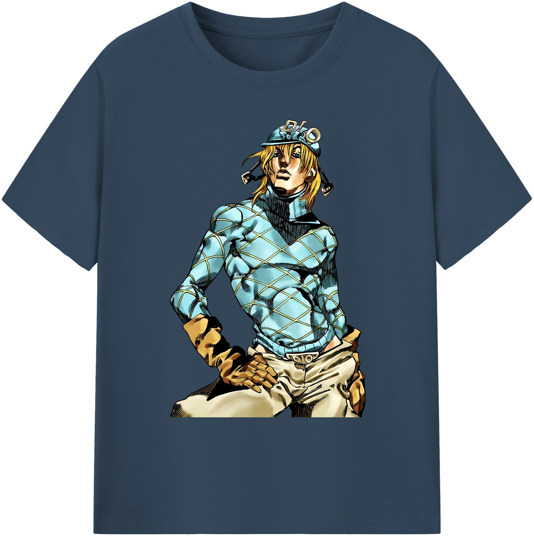 （画像用） ジョジョの奇妙な冒険 ディオ?ブランドー JoJo's Bizarre Adventure Dio Brando 綿100％ メンズ半袖Tシャツ｜肌触りやわらか＆通気性