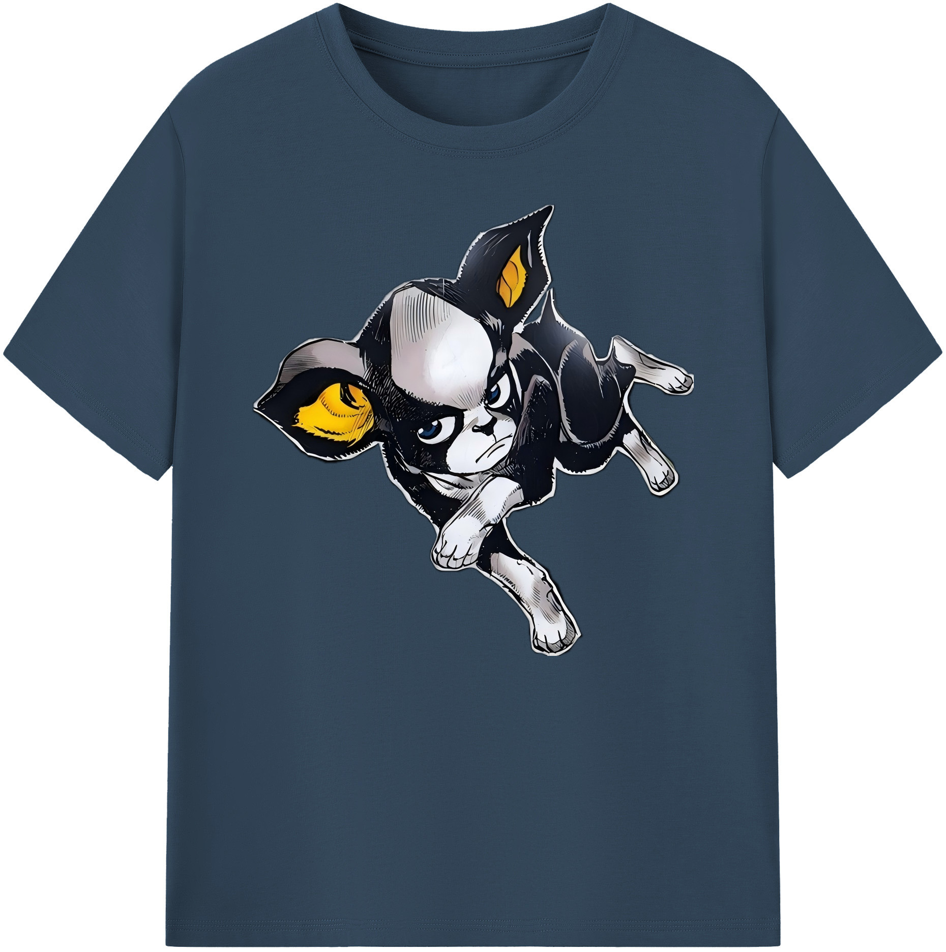 （画像用） ジョジョの奇妙な冒険 イギー JoJo's Bizarre Adventure Iggy 綿100％ メンズ半袖Tシャツ｜肌触りやわらか＆通気性