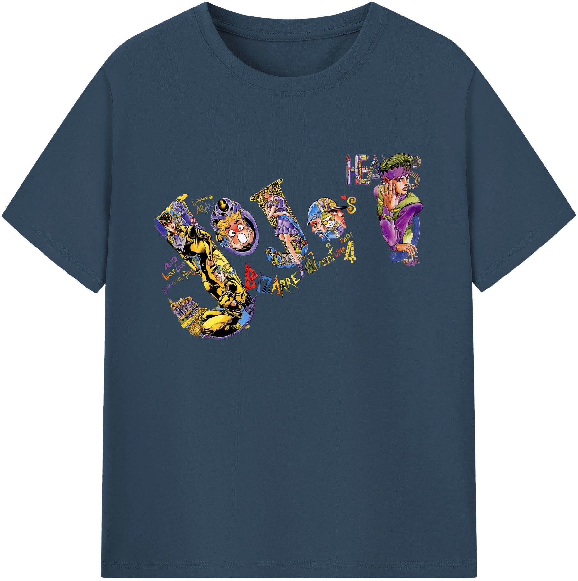 （画像用） ジョジョの奇妙な冒険 JoJo's Bizarre Adventure 綿100％ メンズ半袖Tシャツ｜肌触りやわらか＆通気性