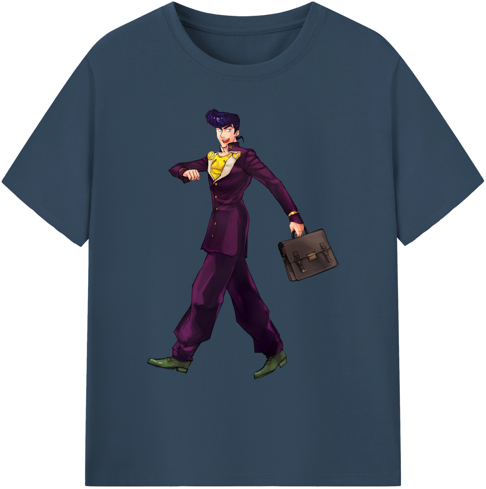 （画像用） ジョジョの奇妙な冒険 ひがしかた じょうすけ JoJo's Bizarre Adventure Higashikata Josuke 綿100％ メンズ半袖Tシャツ｜肌触りやわらか＆通気性