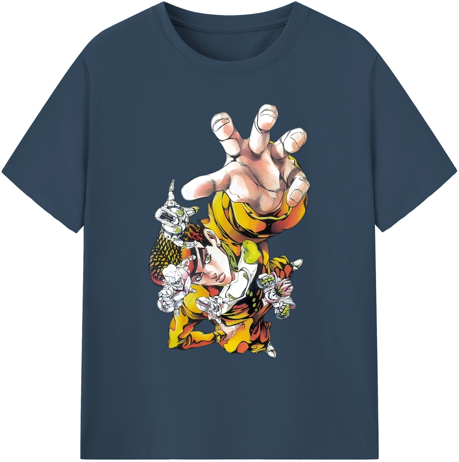 （画像用） ジョジョの奇妙な冒険 ひがしかた じょうすけ JoJo's Bizarre Adventure Higashikata Josuke 綿100％ メンズ半袖Tシャツ｜肌触りやわらか＆通気性