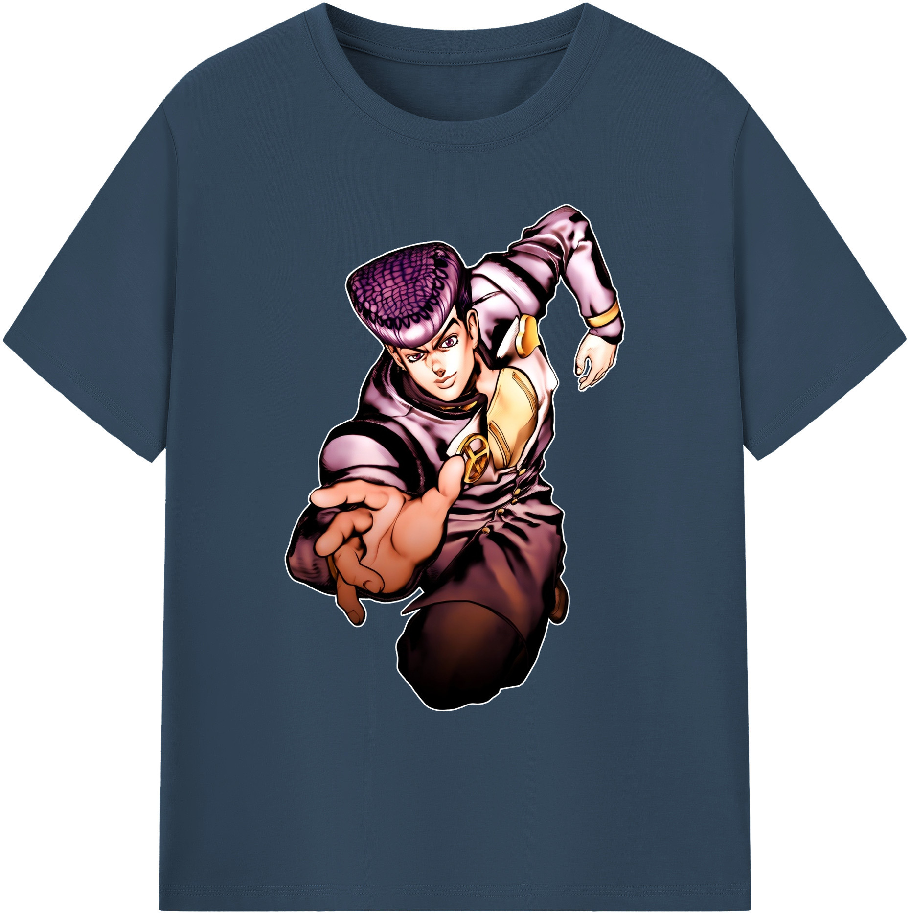 （画像用） ジョジョの奇妙な冒険 ひがしかた じょうすけ JoJo's Bizarre Adventure Higashikata Josuke 綿100％ メンズ半袖Tシャツ｜肌触りやわらか＆通気性