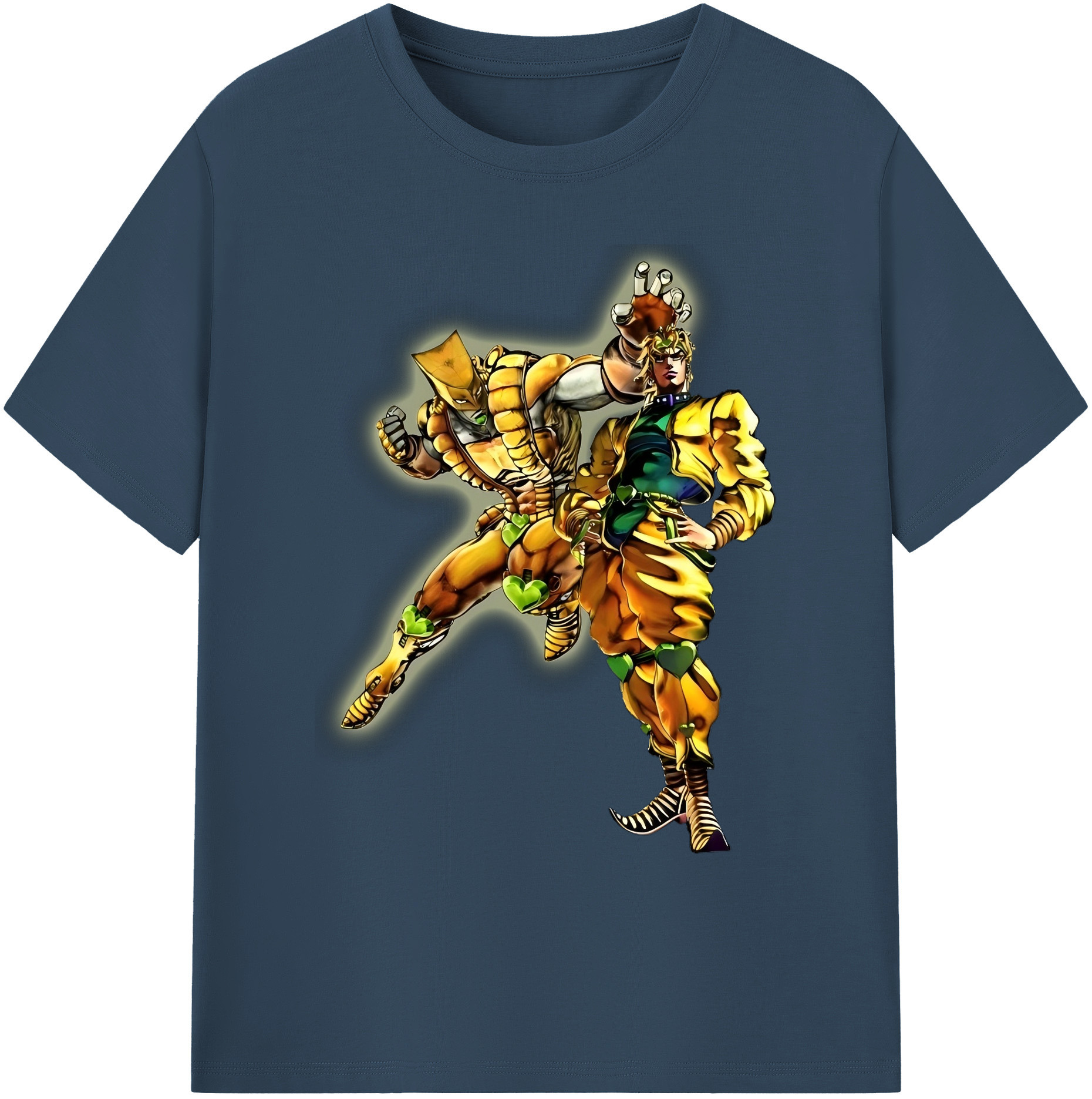 （画像用） ジョジョの奇妙な冒険 ディオ?ブランドー JoJo's Bizarre Adventure Dio Brando 綿100％ メンズ半袖Tシャツ｜肌触りやわらか＆通気性
