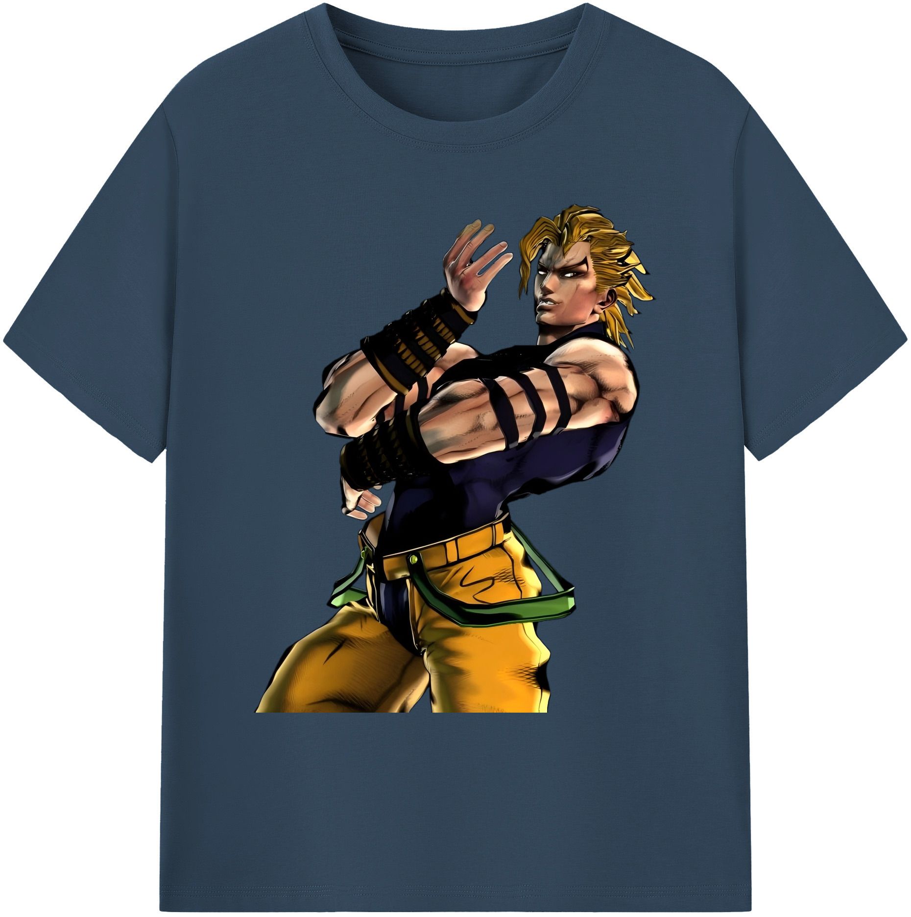 （画像用） ジョジョの奇妙な冒険 ディオ?ブランドー JoJo's Bizarre Adventure Dio Brando 綿100％ メンズ半袖Tシャツ｜肌触りやわらか＆通気性