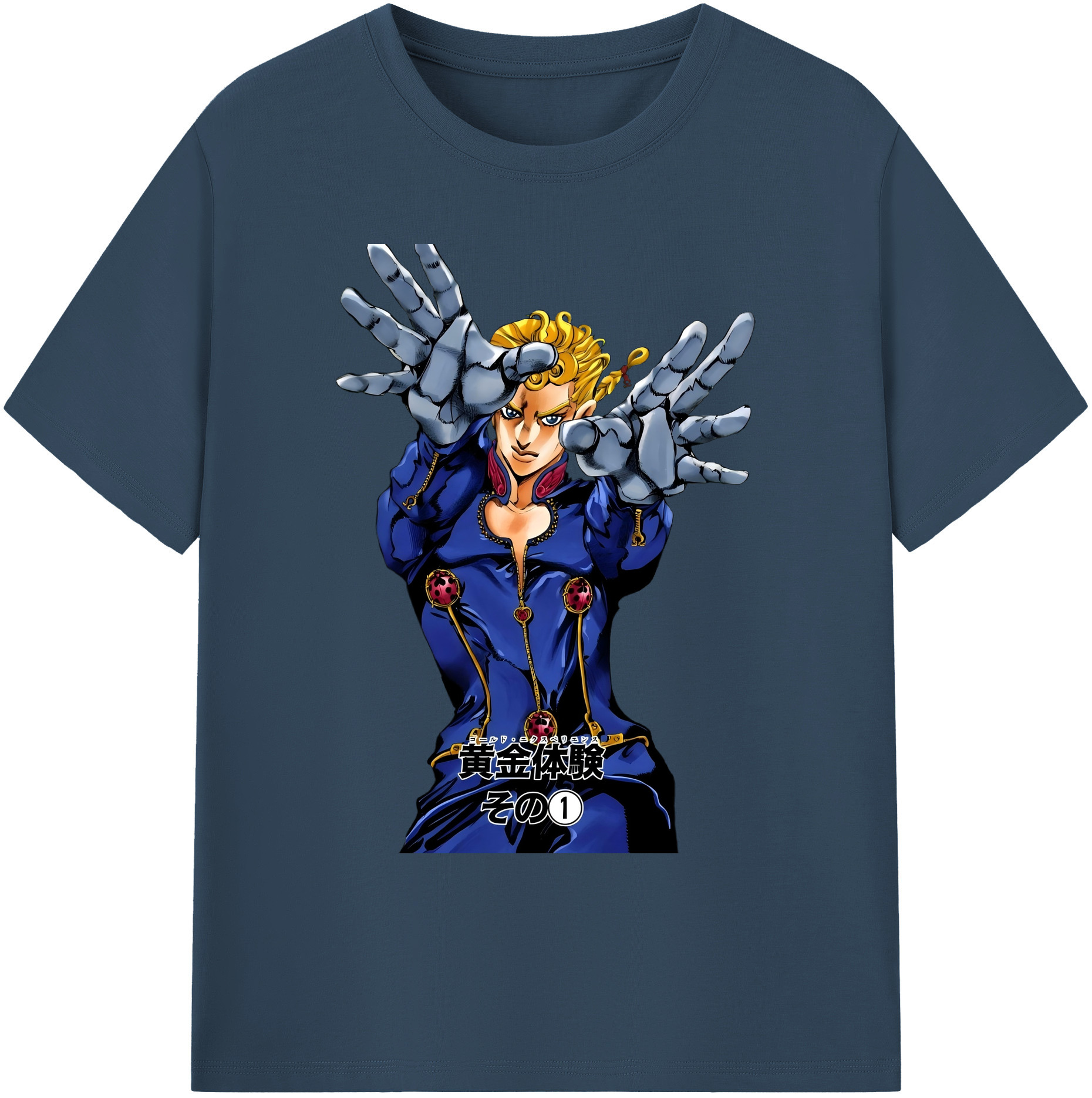 （画像用） ジョジョの奇妙な冒険 ジョルノ?ジョバァーナ JoJo's Bizarre Adventure Giorno Giovanna 綿100％ メンズ半袖Tシャツ｜肌触りやわらか＆通気性