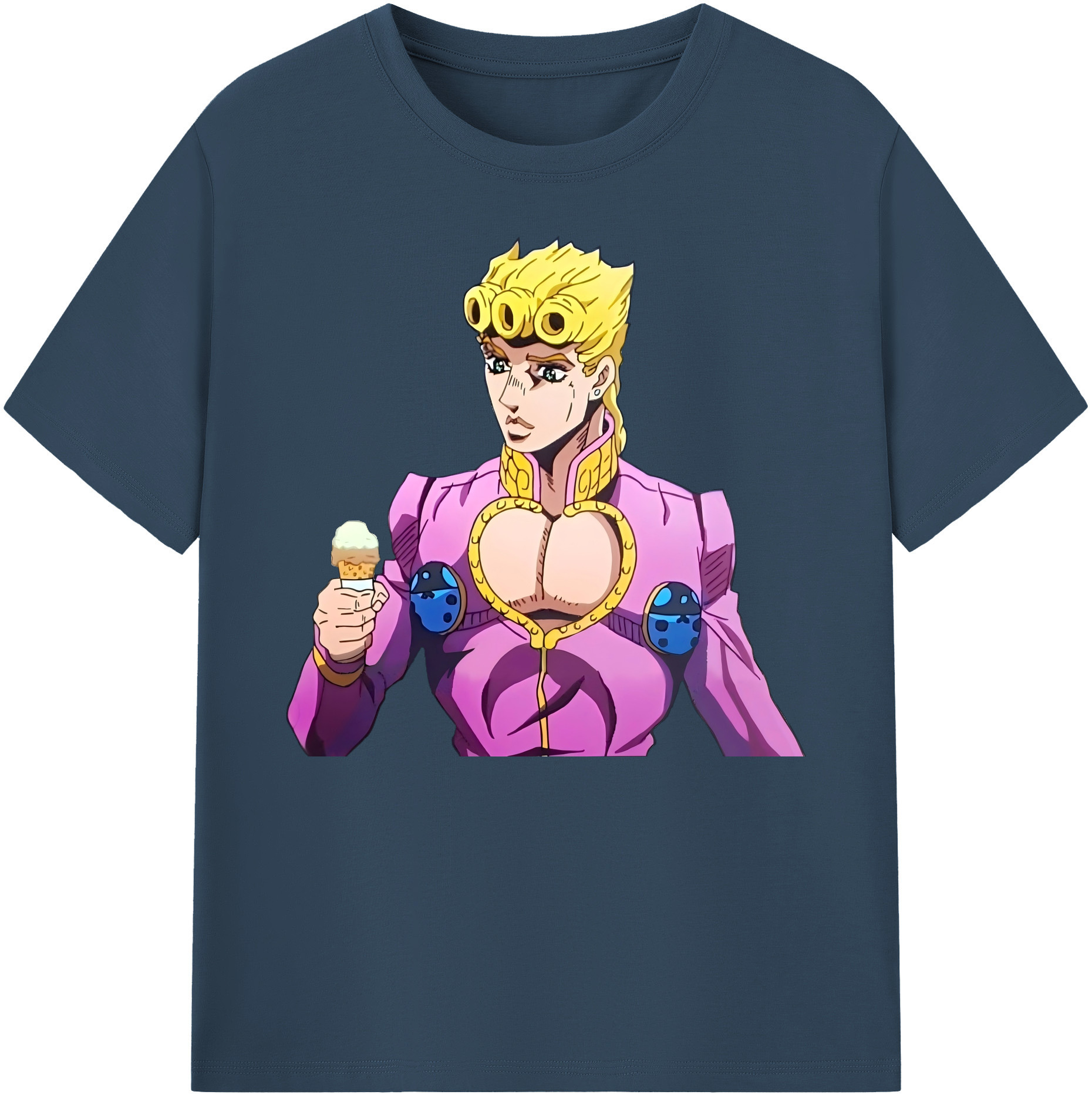 （画像用） ジョジョの奇妙な冒険 ジョルノ?ジョバァーナ JoJo's Bizarre Adventure Giorno Giovanna 綿100％ メンズ半袖Tシャツ｜肌触りやわらか＆通気性