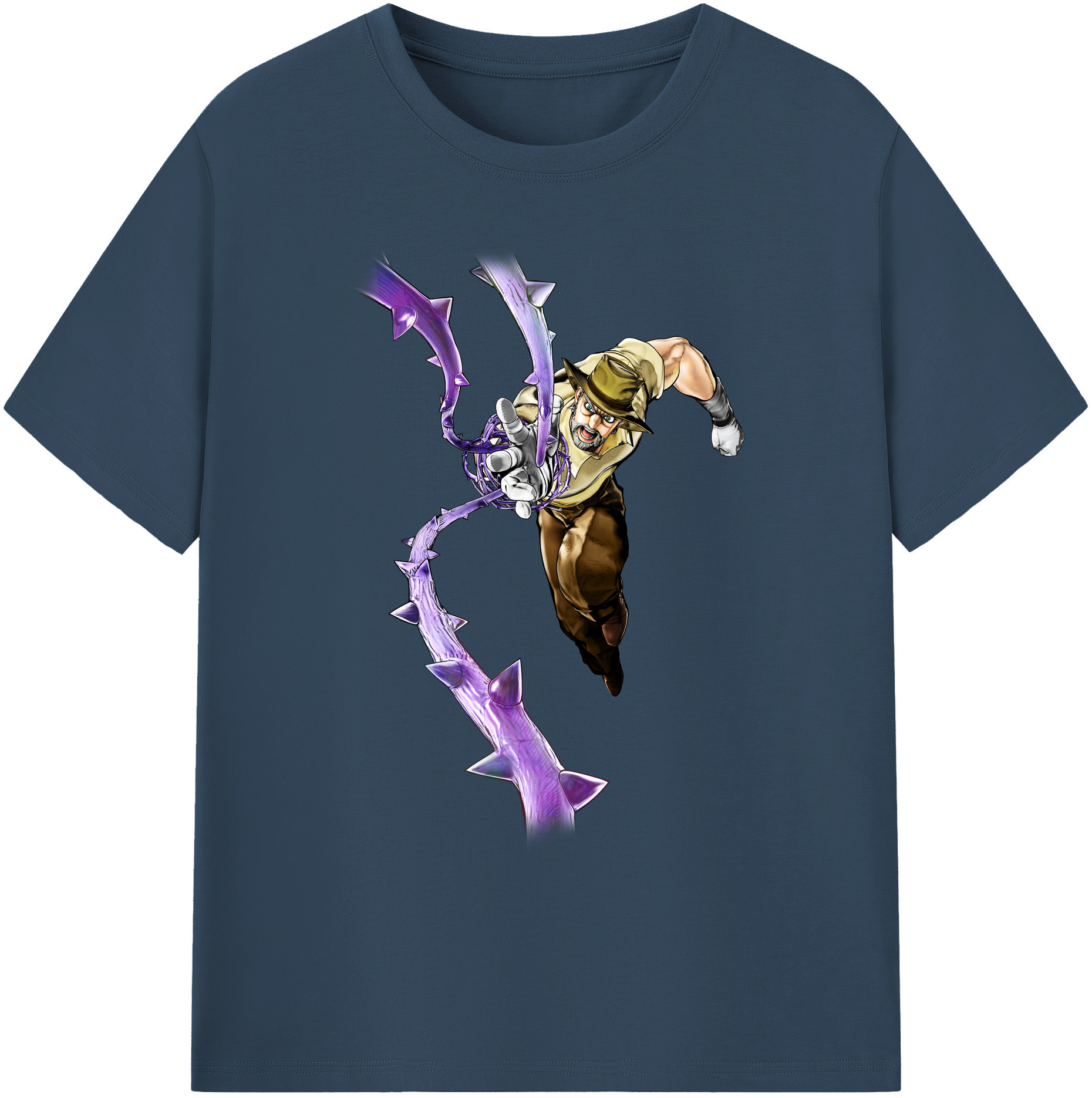 （画像用） ジョジョの奇妙な冒険 ジョセフ?ジョースター JoJo's Bizarre Adventure Joseph Joestar 綿100％ メンズ半袖Tシャツ｜肌触りやわらか＆通気性