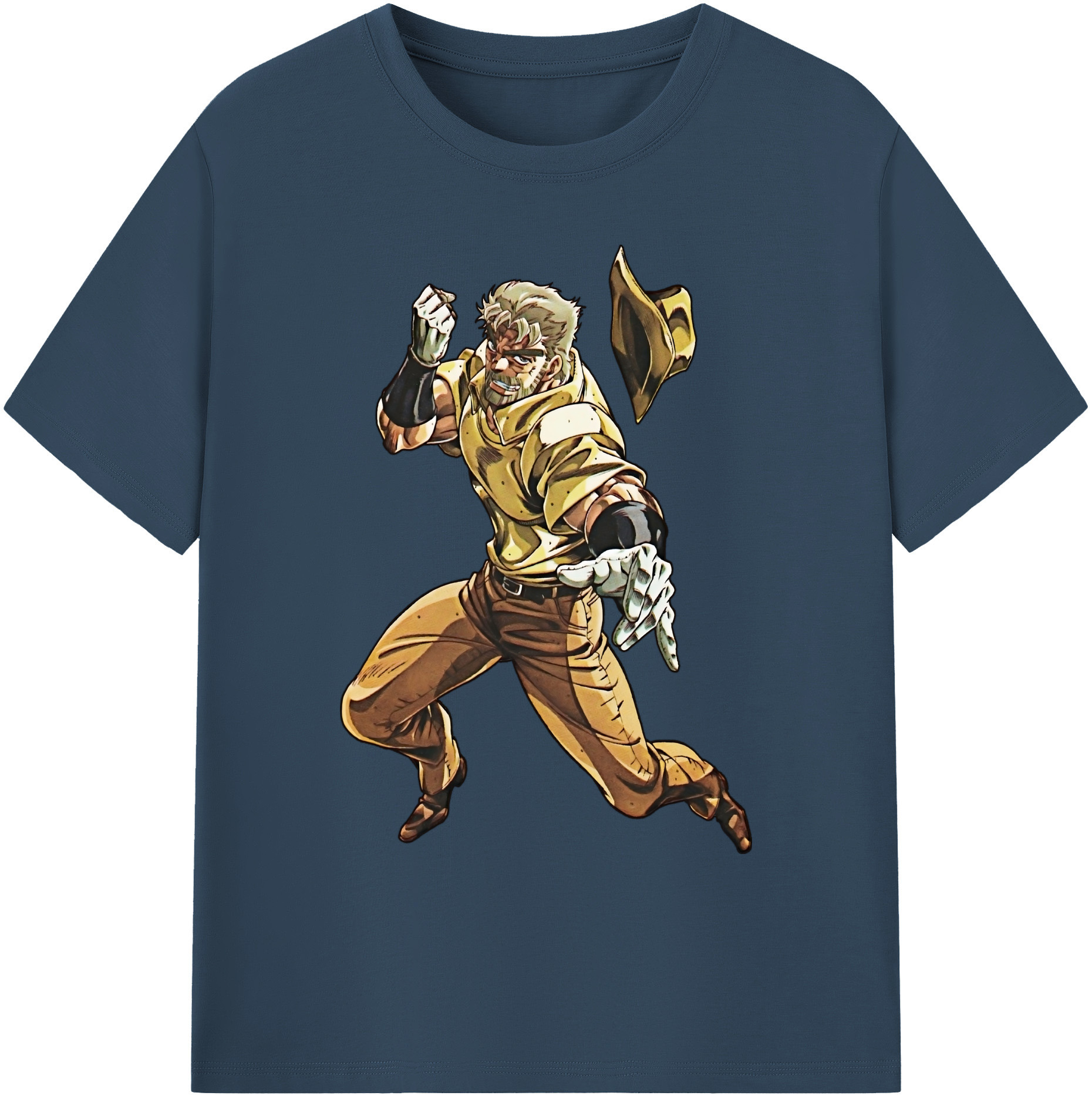 （画像用） ジョジョの奇妙な冒険 ジョセフ?ジョースター JoJo's Bizarre Adventure Joseph Joestar 綿100％ メンズ半袖Tシャツ｜肌触りやわらか＆通気性