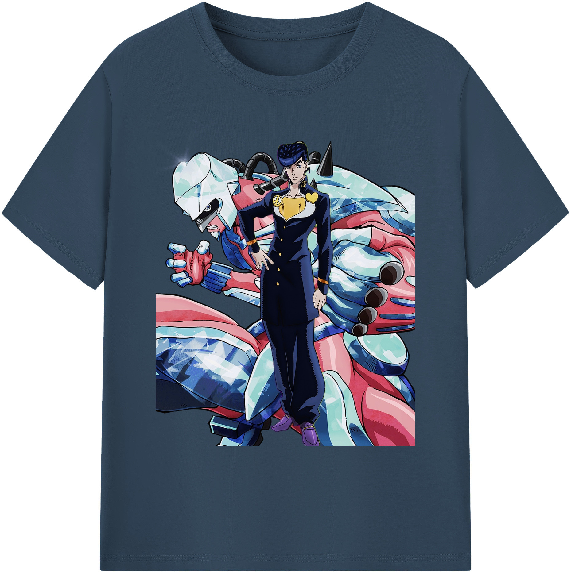 （画像用） ジョジョの奇妙な冒険 ひがしかた じょうすけ JoJo's Bizarre Adventure Higashikata Josuke 綿100％ メンズ半袖Tシャツ｜肌触りやわらか＆通気性