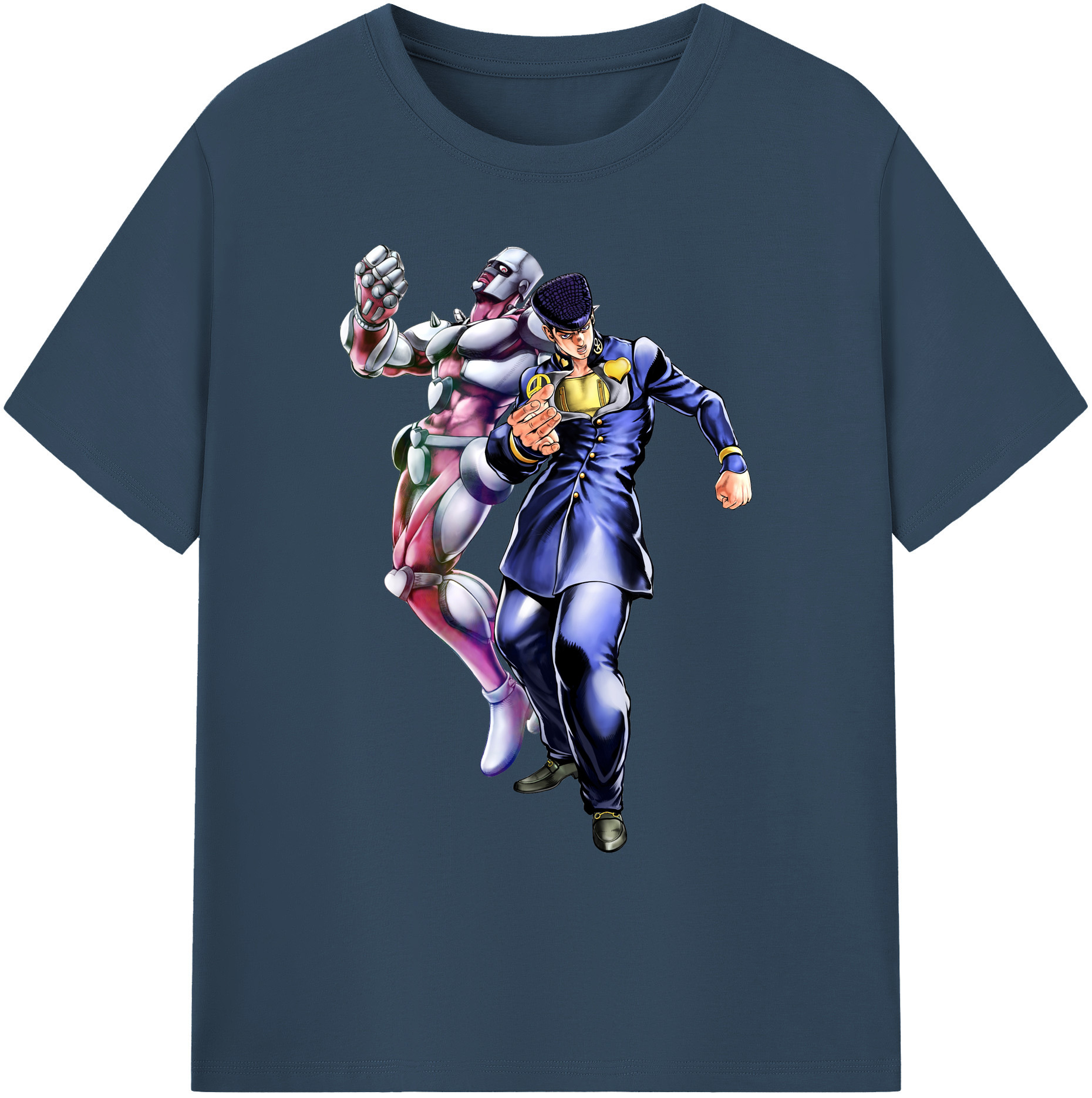 （画像用） ジョジョの奇妙な冒険 ひがしかた じょうすけ JoJo's Bizarre Adventure Higashikata Josuke 綿100％ メンズ半袖Tシャツ｜肌触りやわらか＆通気性