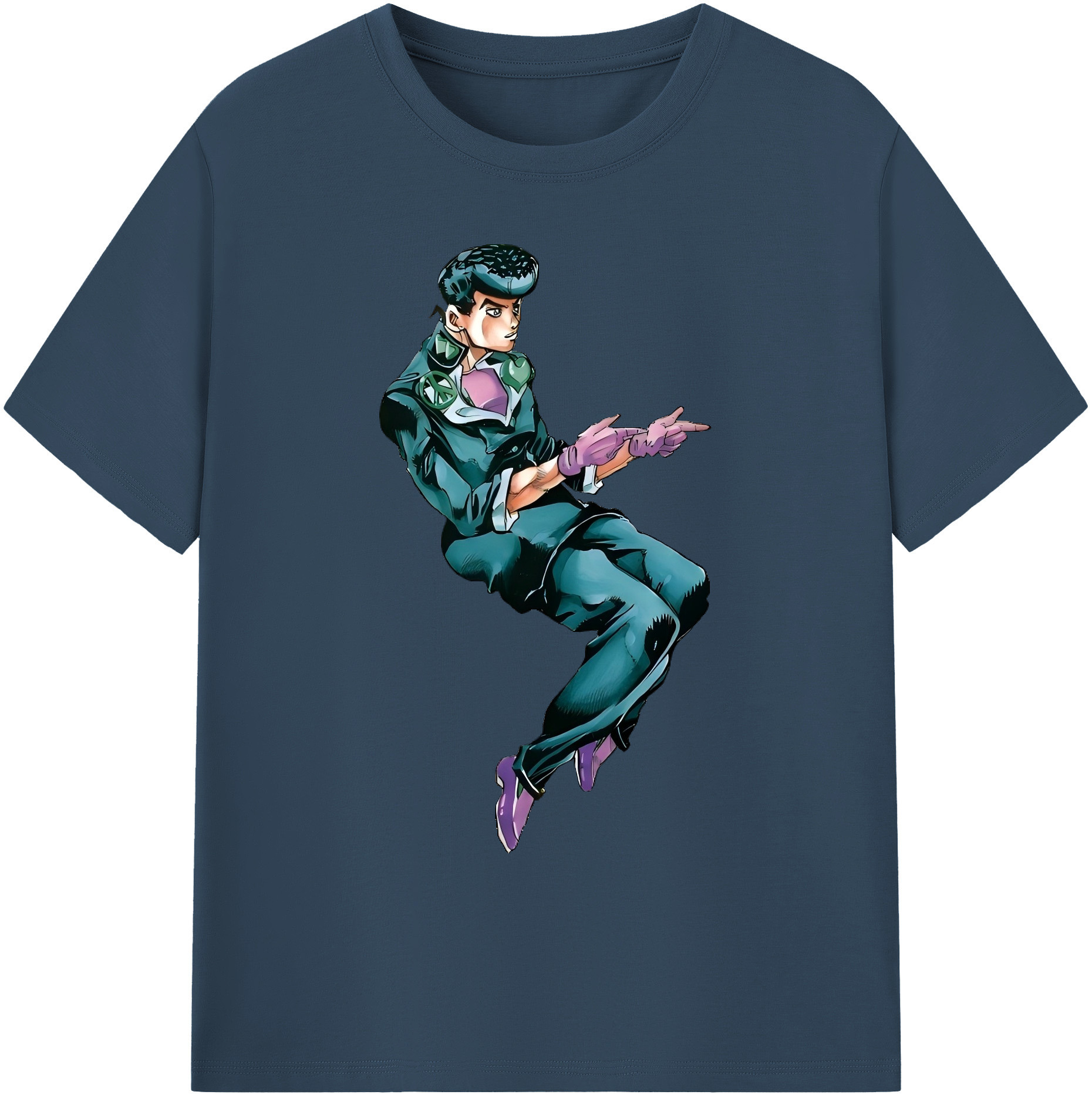 （画像用） ジョジョの奇妙な冒険 ひがしかた じょうすけ JoJo's Bizarre Adventure Higashikata Josuke 綿100％ メンズ半袖Tシャツ｜肌触りやわらか＆通気性