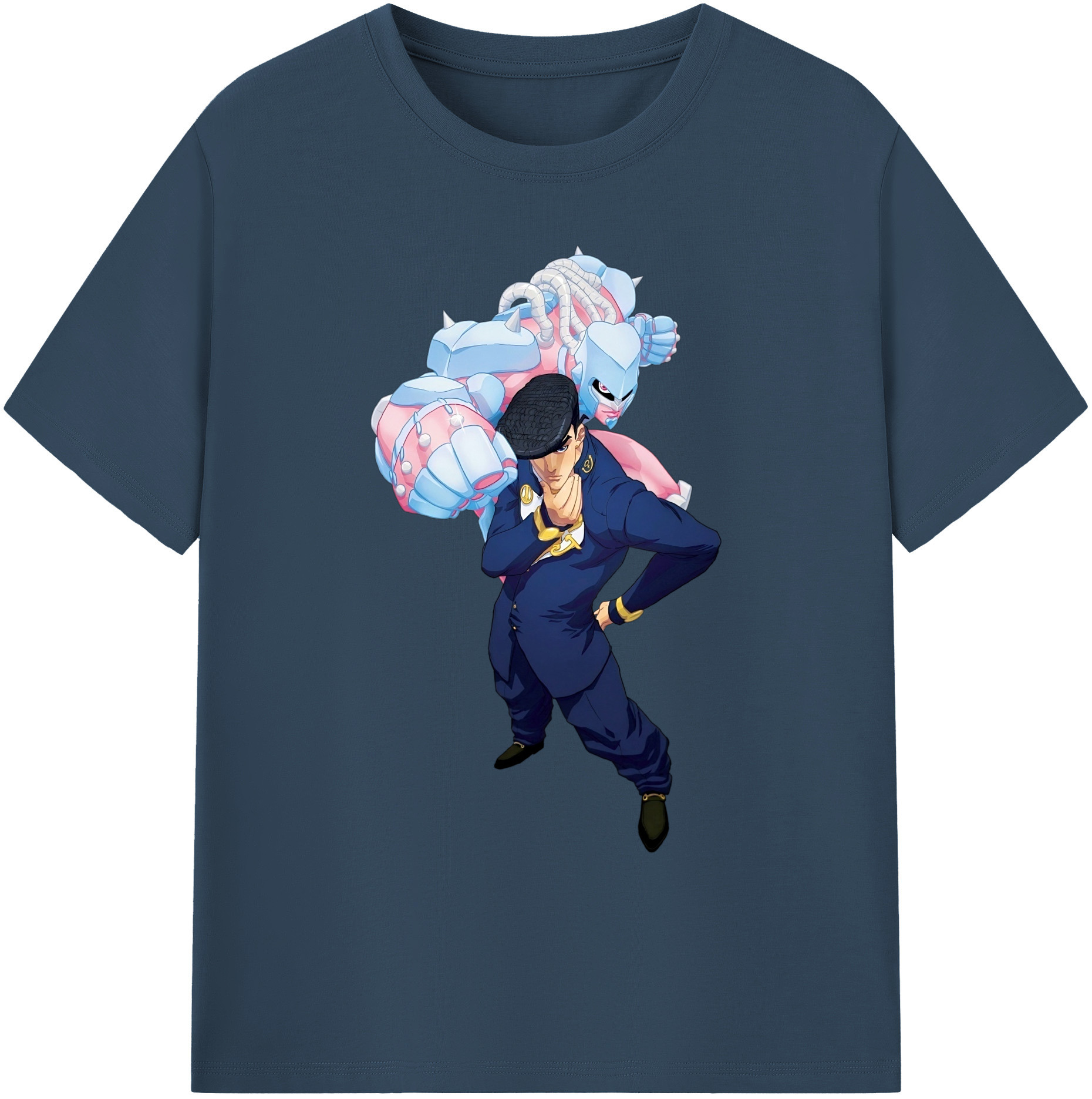 （画像用） ジョジョの奇妙な冒険 ひがしかた じょうすけ JoJo's Bizarre Adventure Higashikata Josuke 綿100％ メンズ半袖Tシャツ｜肌触りやわらか＆通気性