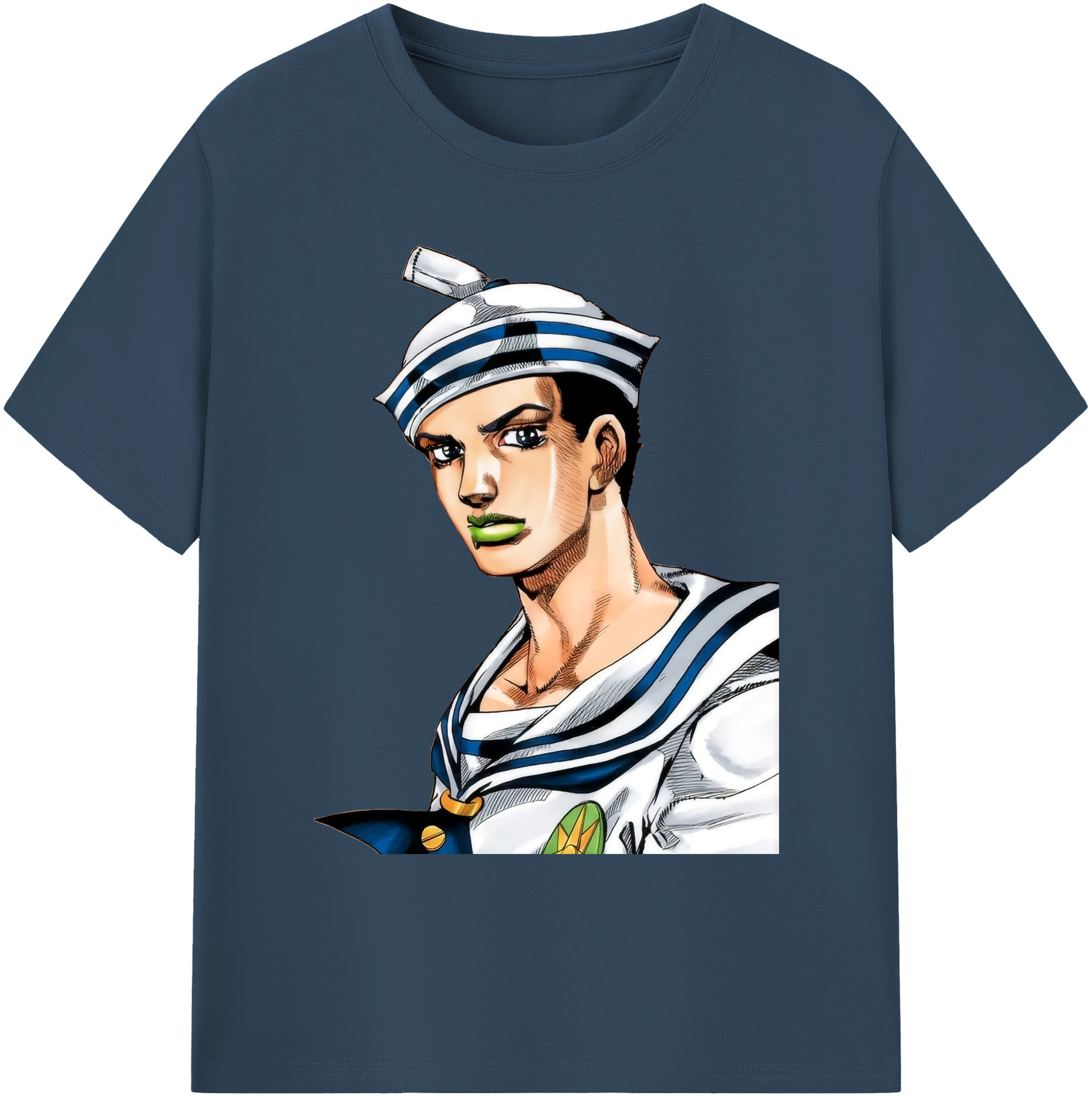 （画像用） ジョジョの奇妙な冒険 東方定助 JoJo's Bizarre Adventure Higashikata Josuke 綿100％ メンズ半袖Tシャツ｜肌触りやわらか＆通気性