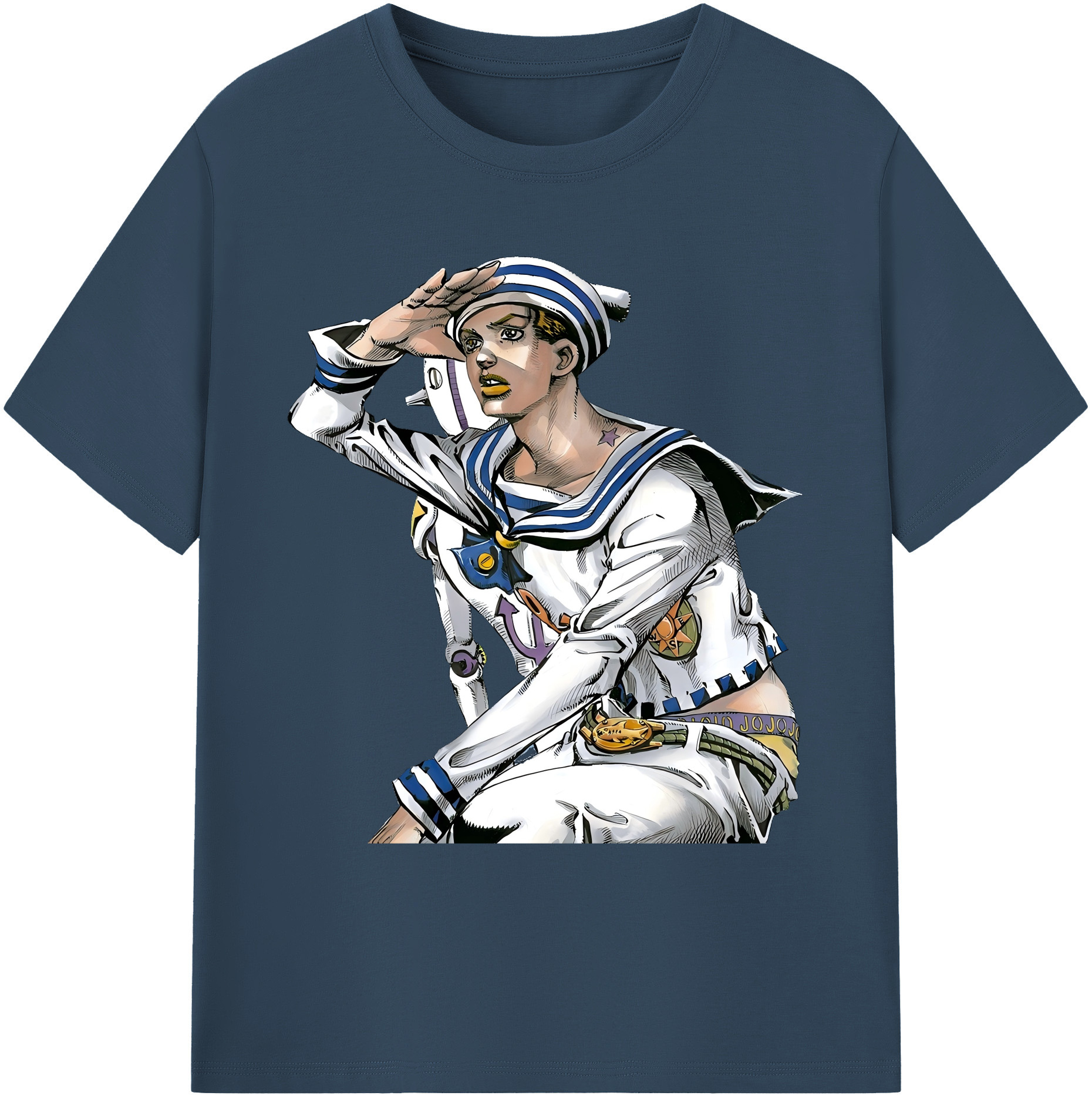 （画像用） ジョジョの奇妙な冒険 東方定助 JoJo's Bizarre Adventure Higashikata Josuke 綿100％ メンズ半袖Tシャツ｜肌触りやわらか＆通気性