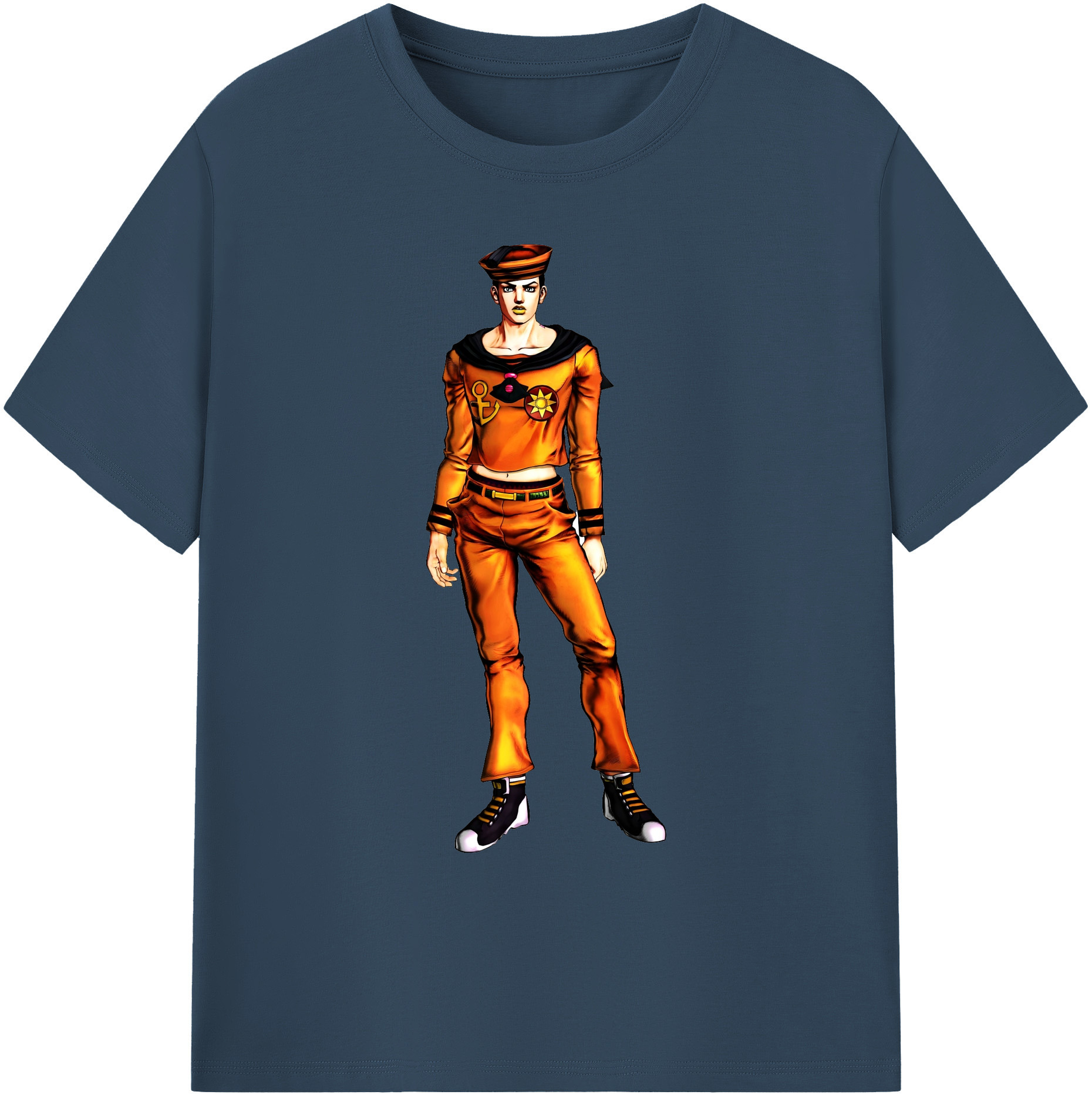 （画像用） ジョジョの奇妙な冒険 東方定助 JoJo's Bizarre Adventure Higashikata Josuke 綿100％ メンズ半袖Tシャツ｜肌触りやわらか＆通気性