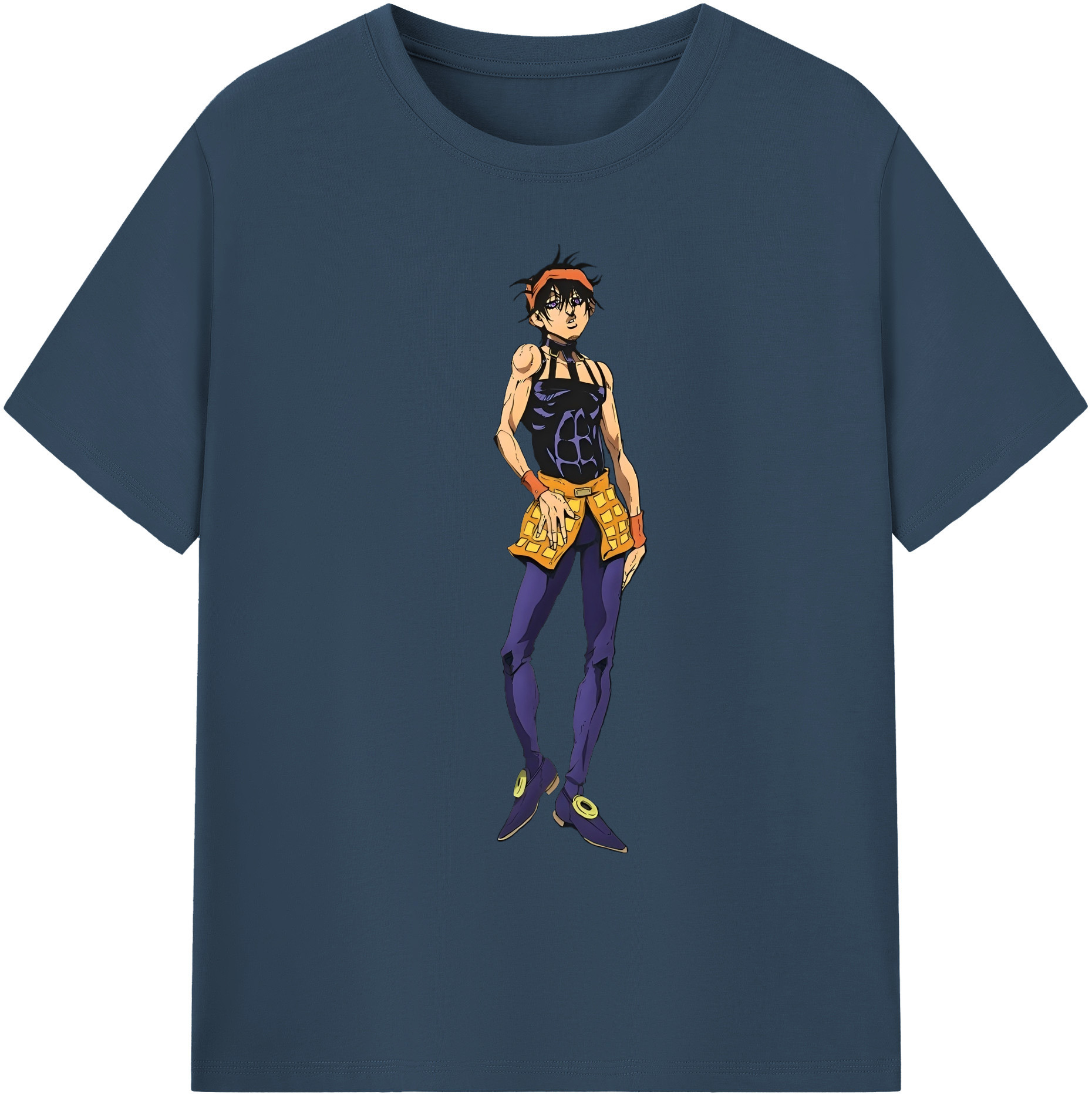 （画像用） ジョジョの奇妙な冒険 ナランチャ?ギルガ JoJo's Bizarre Adventure Narancia Ghirga 綿100％ メンズ半袖Tシャツ｜肌触りやわらか＆通気性