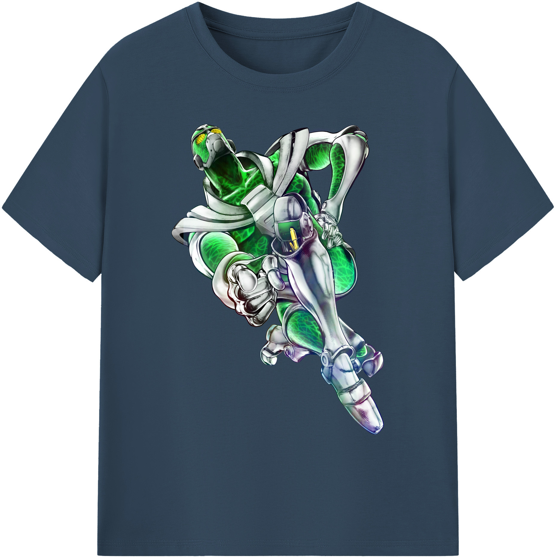（画像用） ジョジョの奇妙な冒険 花京院 典明（かきょういん のりあき） JoJo's Bizarre Adventure Kakyoin Noriaki 綿100％ メンズ半袖Tシャツ｜肌触りやわらか＆通気性