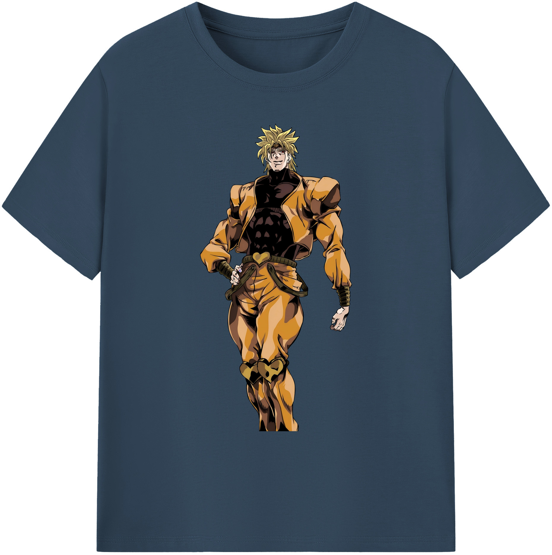 （画像用） ジョジョの奇妙な冒険 ディオ?ブランドー JoJo's Bizarre Adventure Dio Brando 綿100％ メンズ半袖Tシャツ｜肌触りやわらか＆通気性