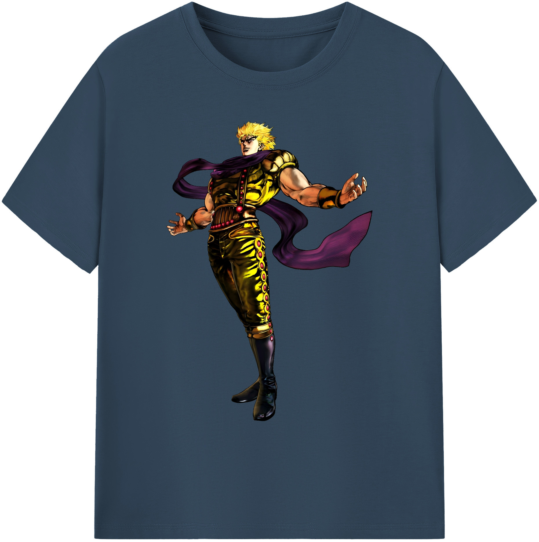 （画像用） ジョジョの奇妙な冒険 ディオ?ブランドー JoJo's Bizarre Adventure Dio Brando 綿100％ メンズ半袖Tシャツ｜肌触りやわらか＆通気性