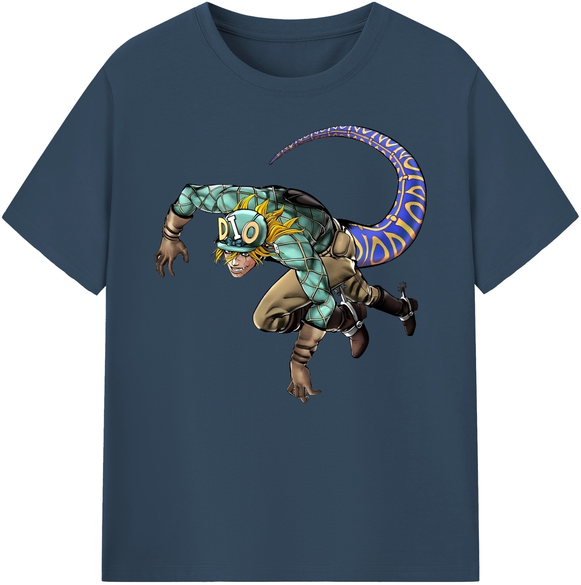 （画像用） ジョジョの奇妙な冒険 ディオ?ブランドー JoJo's Bizarre Adventure Dio Brando 綿100％ メンズ半袖Tシャツ｜肌触りやわらか＆通気性