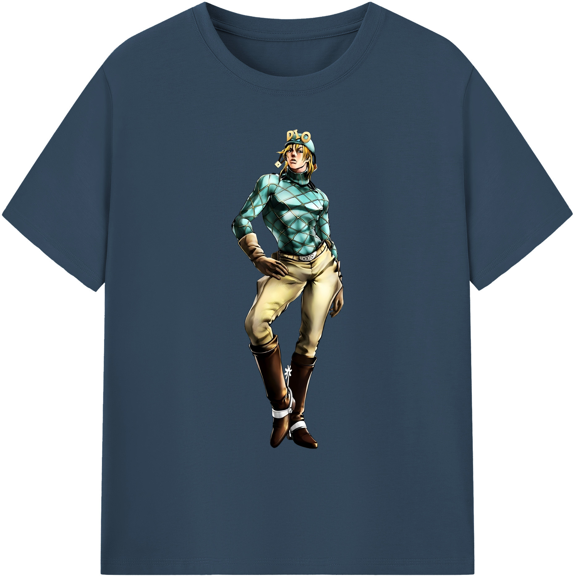 （画像用） ジョジョの奇妙な冒険 ディオ?ブランドー JoJo's Bizarre Adventure Dio Brando 綿100％ メンズ半袖Tシャツ｜肌触りやわらか＆通気性