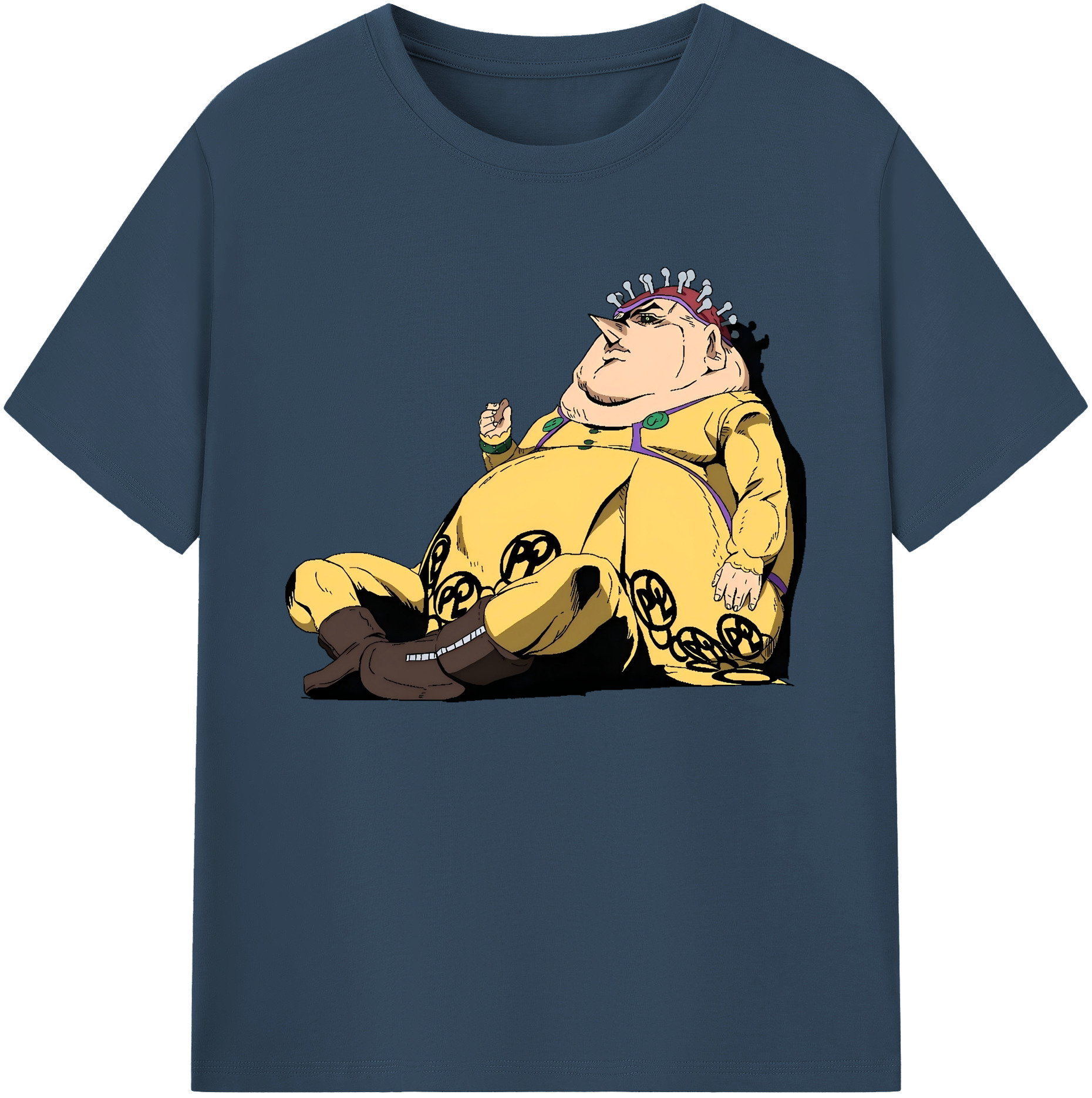 （画像用） ジョジョの奇妙な冒険 ポルポ JoJo's Bizarre Adventure Polpo 綿100％ メンズ半袖Tシャツ｜肌触りやわらか＆通気性