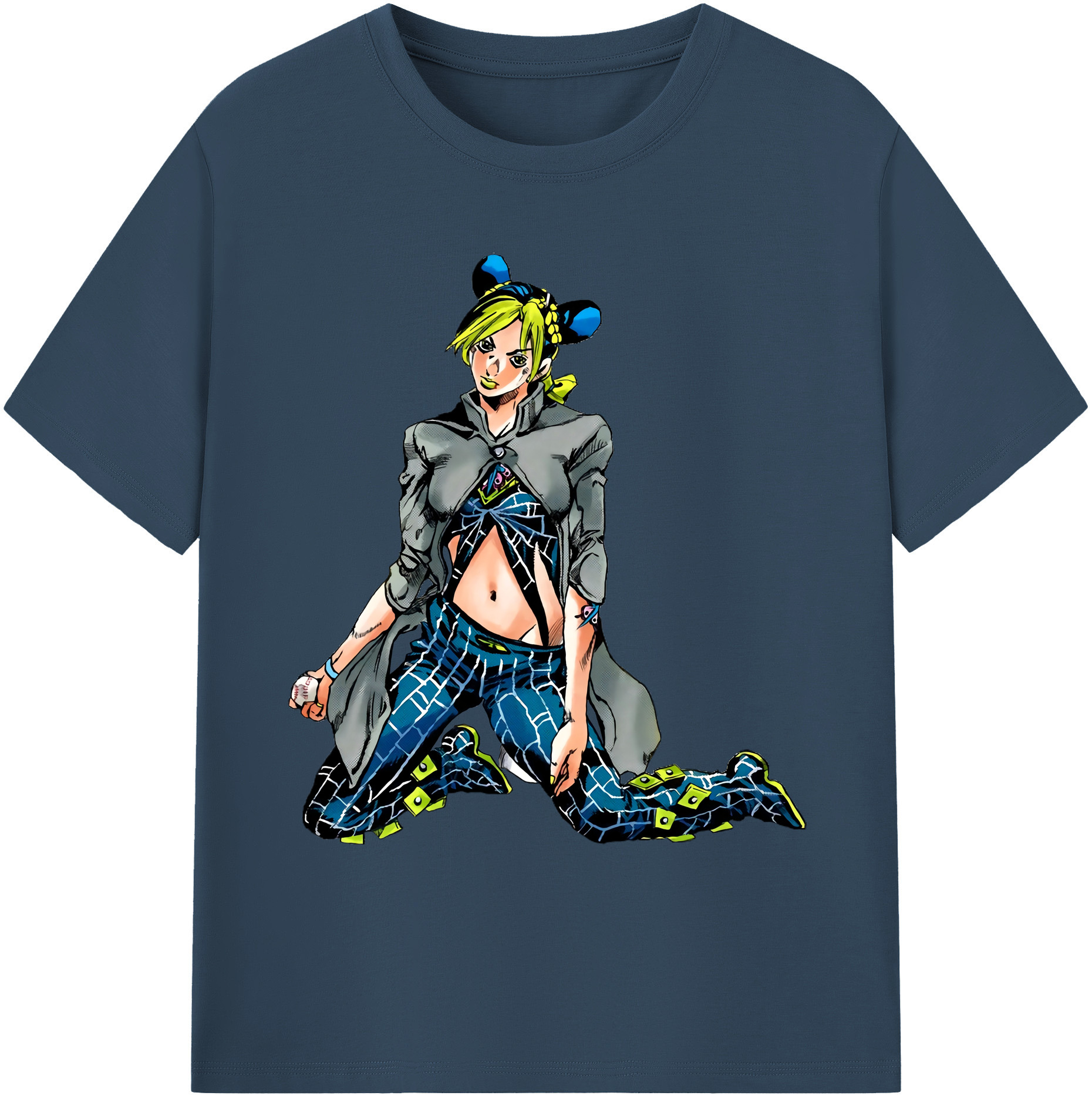 （画像用） "ジョジョの奇妙な冒険 くうじょう ジョリーン JoJo's Bizarre Adventure Jolyne Cujoh " 綿100％ メンズ半袖Tシャツ｜肌触りやわらか＆通気性