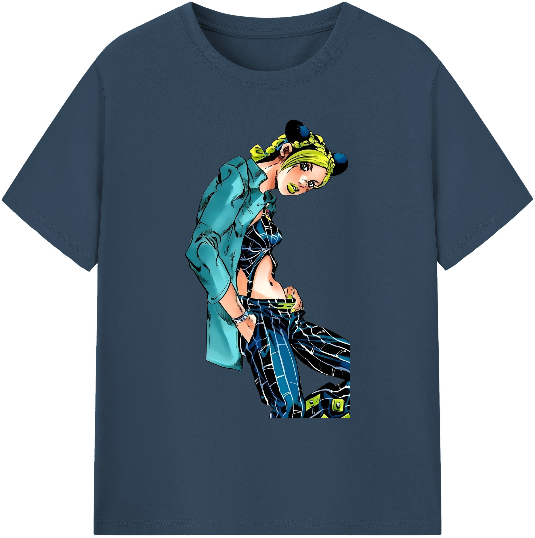 （画像用） "ジョジョの奇妙な冒険 くうじょう ジョリーン JoJo's Bizarre Adventure Jolyne Cujoh " 綿100％ メンズ半袖Tシャツ｜肌触りやわらか＆通気性