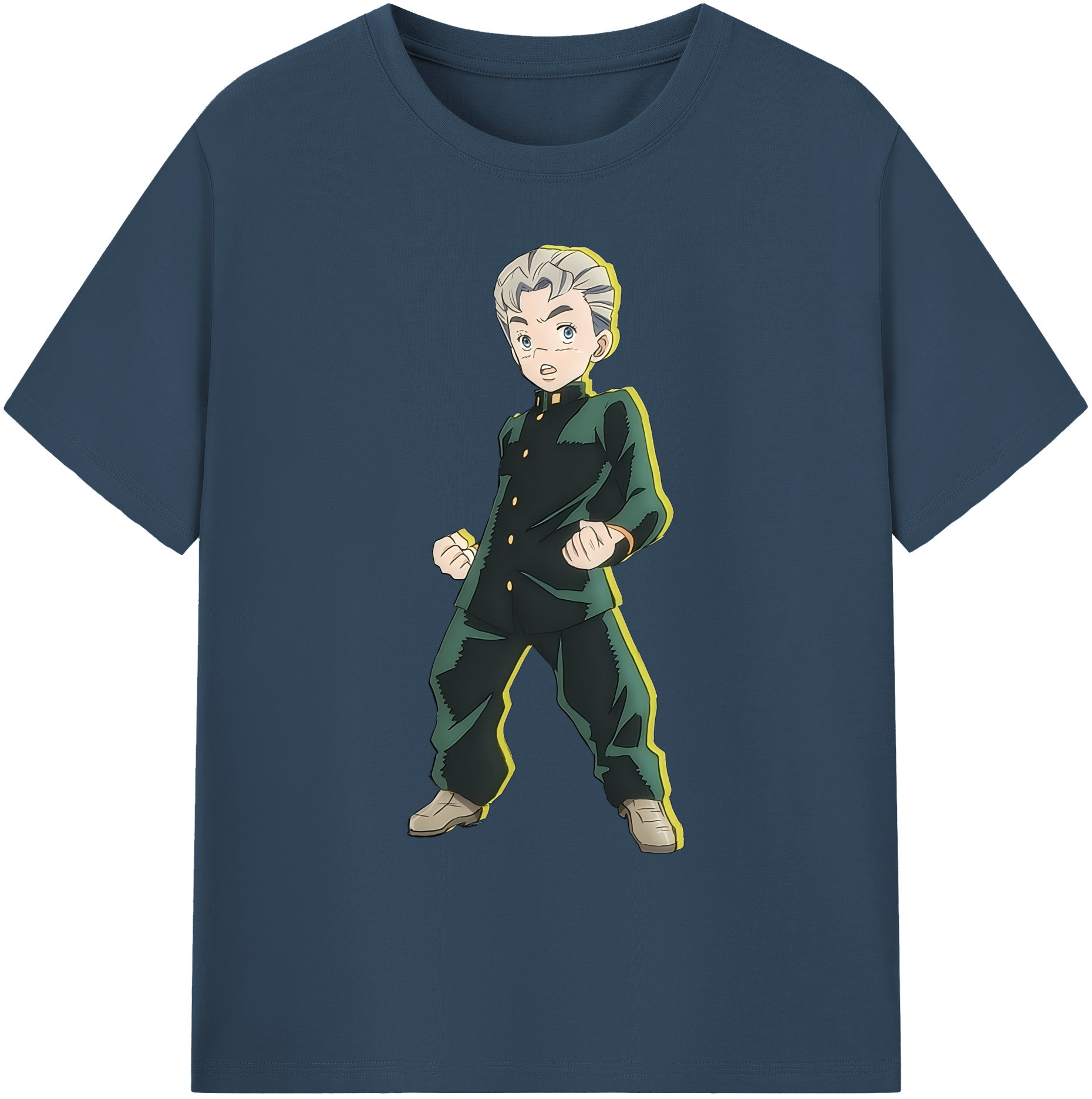 （画像用） ジョジョの奇妙な冒険 広瀨康一 JoJo's Bizarre Adventure Hirose Koichi 綿100％ メンズ半袖Tシャツ｜肌触りやわらか＆通気性