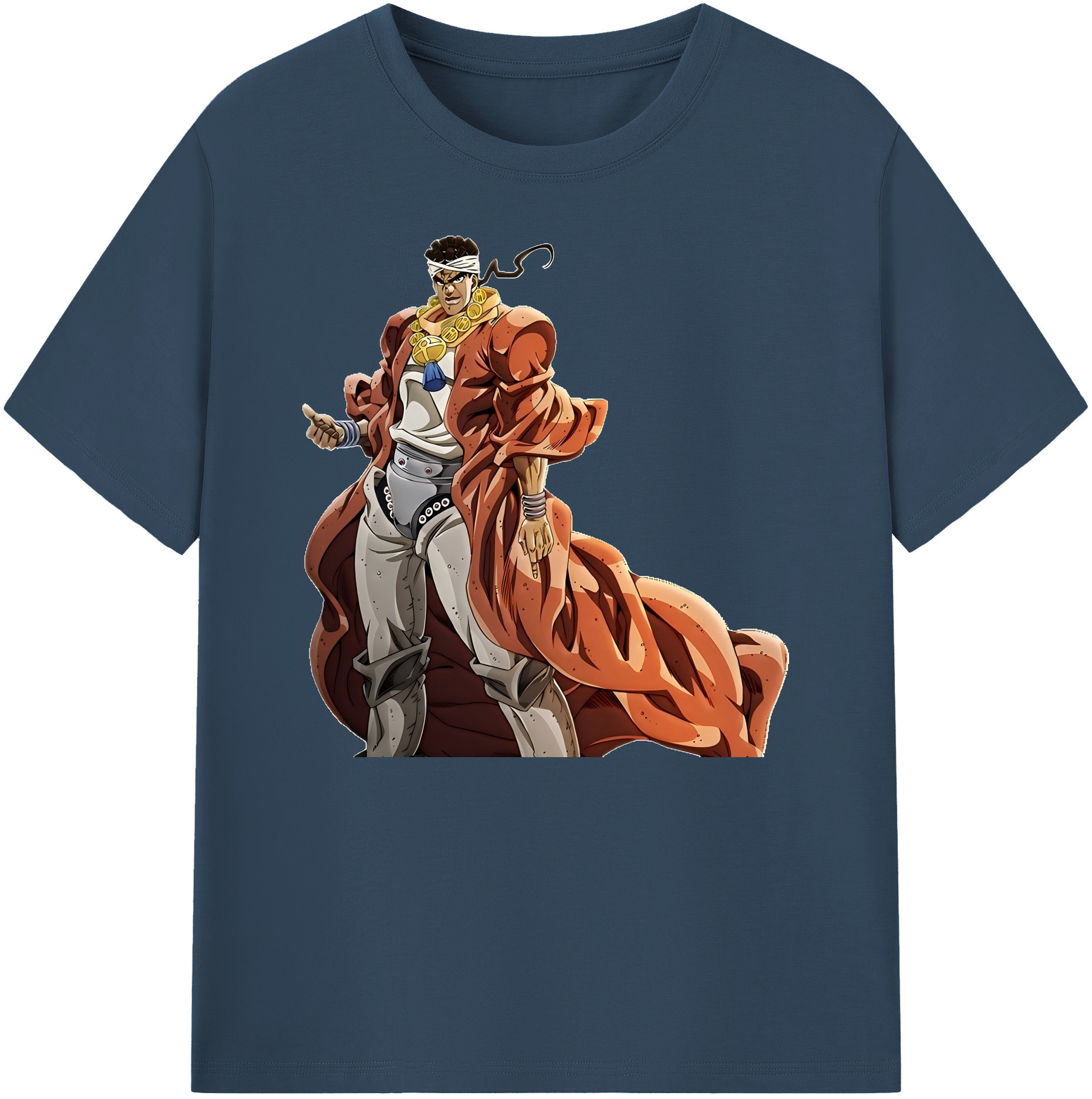 （画像用） ジョジョの奇妙な冒険 ムハンマド?アブドゥル JoJo's Bizarre Adventure Muhammad Avdol 綿100％ メンズ半袖Tシャツ｜肌触りやわらか＆通気性