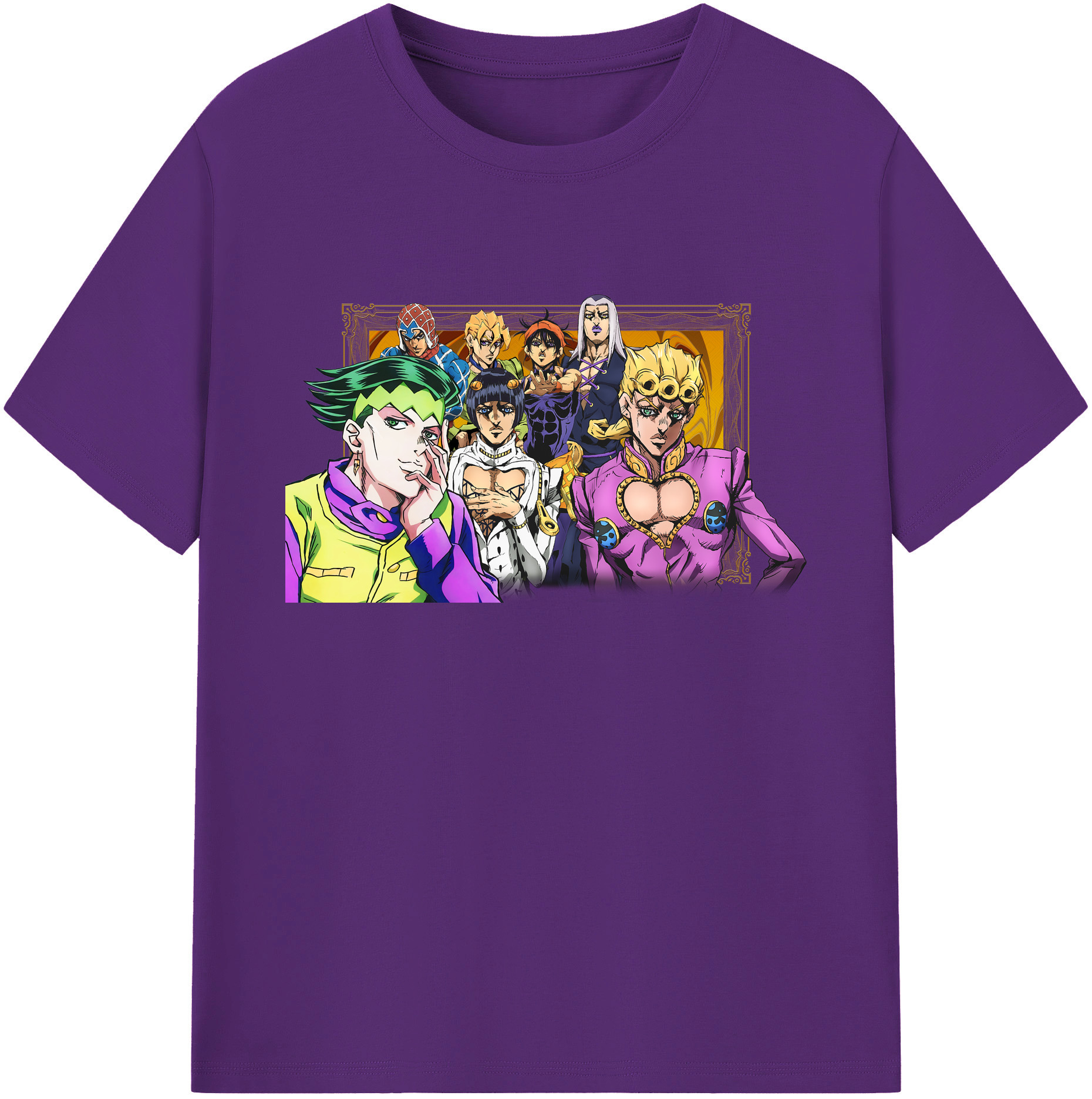 （画像用） ジョジョの奇妙な冒険 ジョルノ?ジョバァーナ JoJo's Bizarre Adventure Giorno Giovanna 綿100％ メンズ半袖Tシャツ｜肌触りやわらか＆通気性