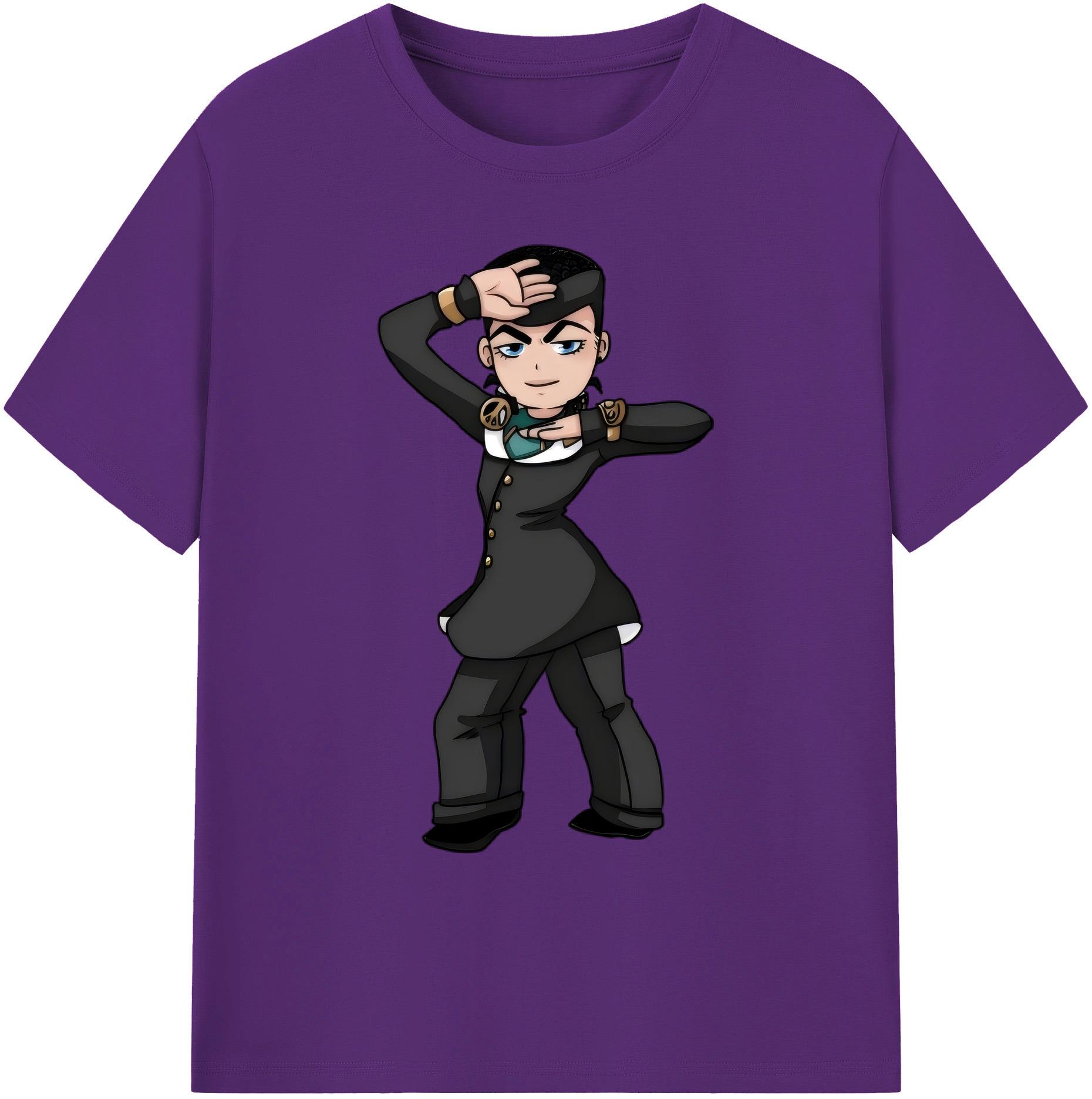 （画像用） ジョジョの奇妙な冒険 ひがしかた じょうすけ JoJo's Bizarre Adventure Higashikata Josuke 綿100％ メンズ半袖Tシャツ｜肌触りやわらか＆通気性