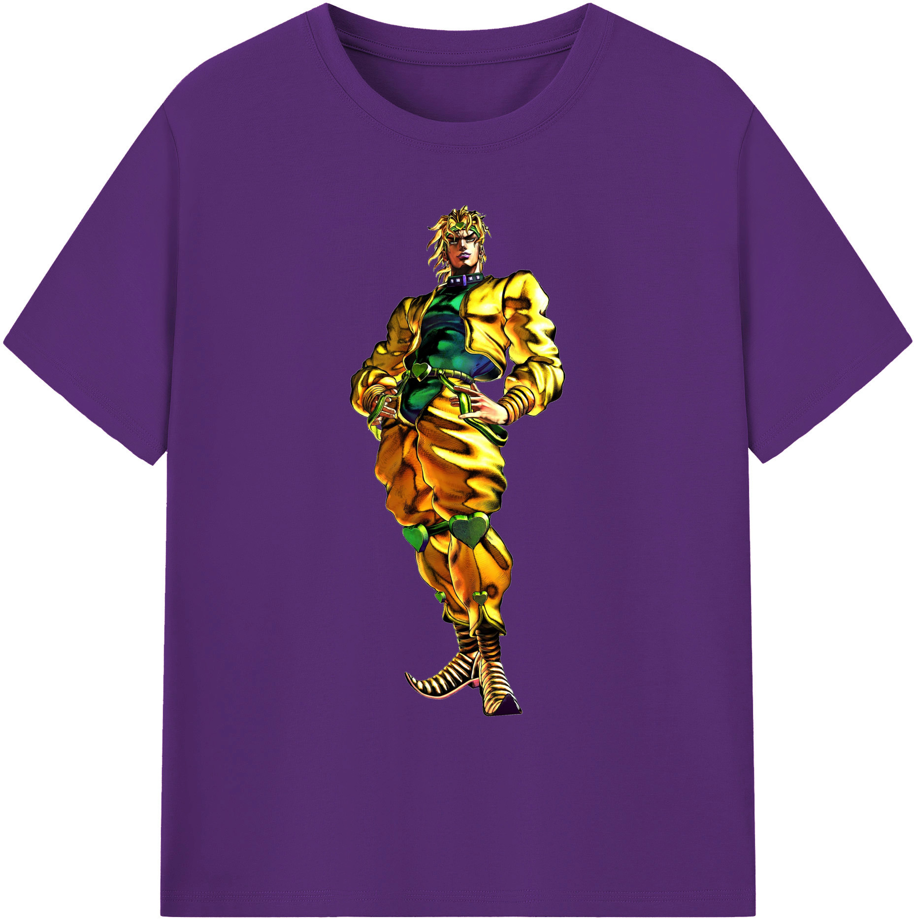 （画像用） ジョジョの奇妙な冒険 ディオ?ブランドー JoJo's Bizarre Adventure Dio Brando 綿100％ メンズ半袖Tシャツ｜肌触りやわらか＆通気性