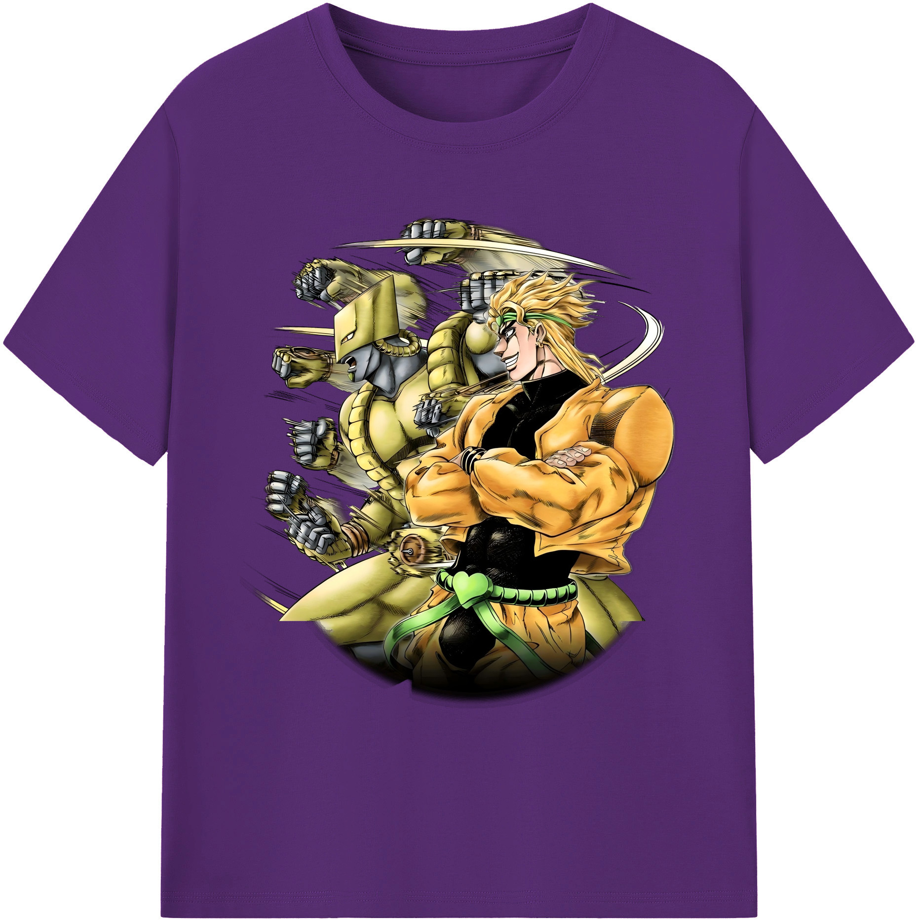 （画像用） ジョジョの奇妙な冒険 ディオ?ブランドー JoJo's Bizarre Adventure Dio Brando 綿100％ メンズ半袖Tシャツ｜肌触りやわらか＆通気性