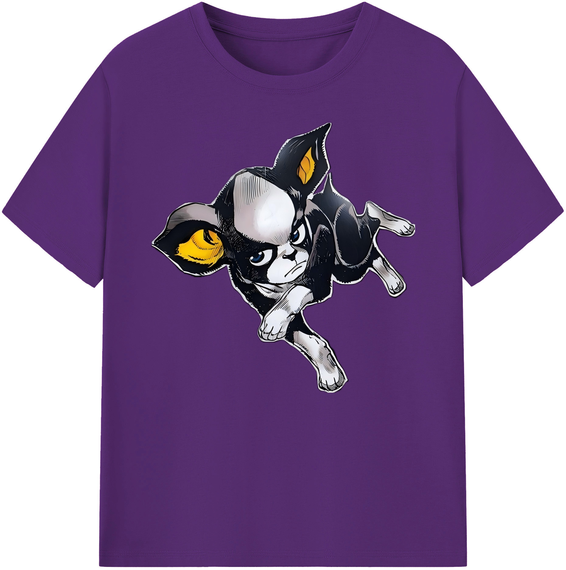 （画像用） ジョジョの奇妙な冒険 イギー JoJo's Bizarre Adventure Iggy 綿100％ メンズ半袖Tシャツ｜肌触りやわらか＆通気性