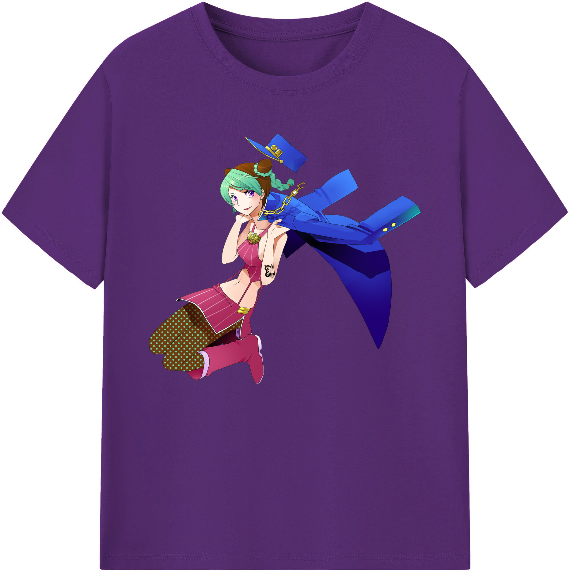 （画像用） "ジョジョの奇妙な冒険 くうじょう ジョリーン JoJo's Bizarre Adventure Jolyne Cujoh " 綿100％ メンズ半袖Tシャツ｜肌触りやわらか＆通気性