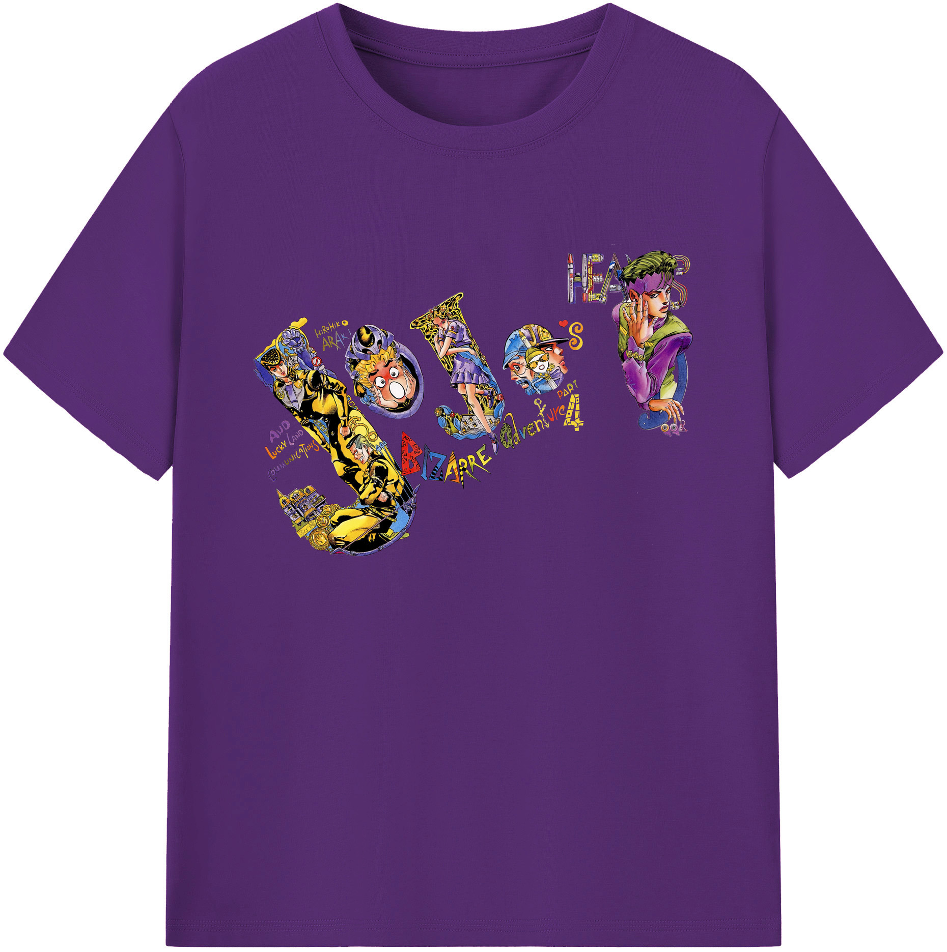 （画像用） ジョジョの奇妙な冒険 JoJo's Bizarre Adventure 綿100％ メンズ半袖Tシャツ｜肌触りやわらか＆通気性