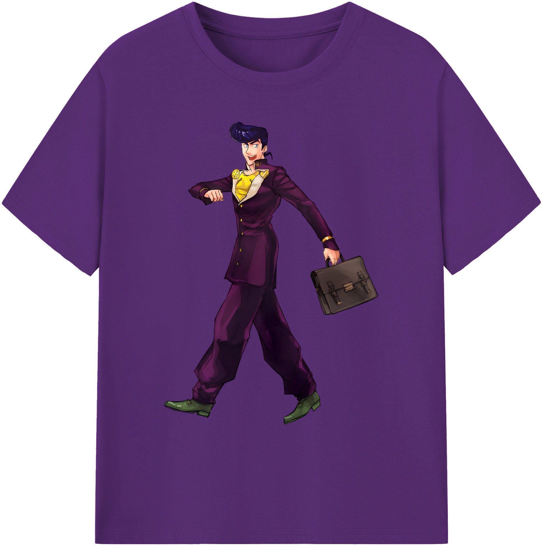 （画像用） ジョジョの奇妙な冒険 ひがしかた じょうすけ JoJo's Bizarre Adventure Higashikata Josuke 綿100％ メンズ半袖Tシャツ｜肌触りやわらか＆通気性