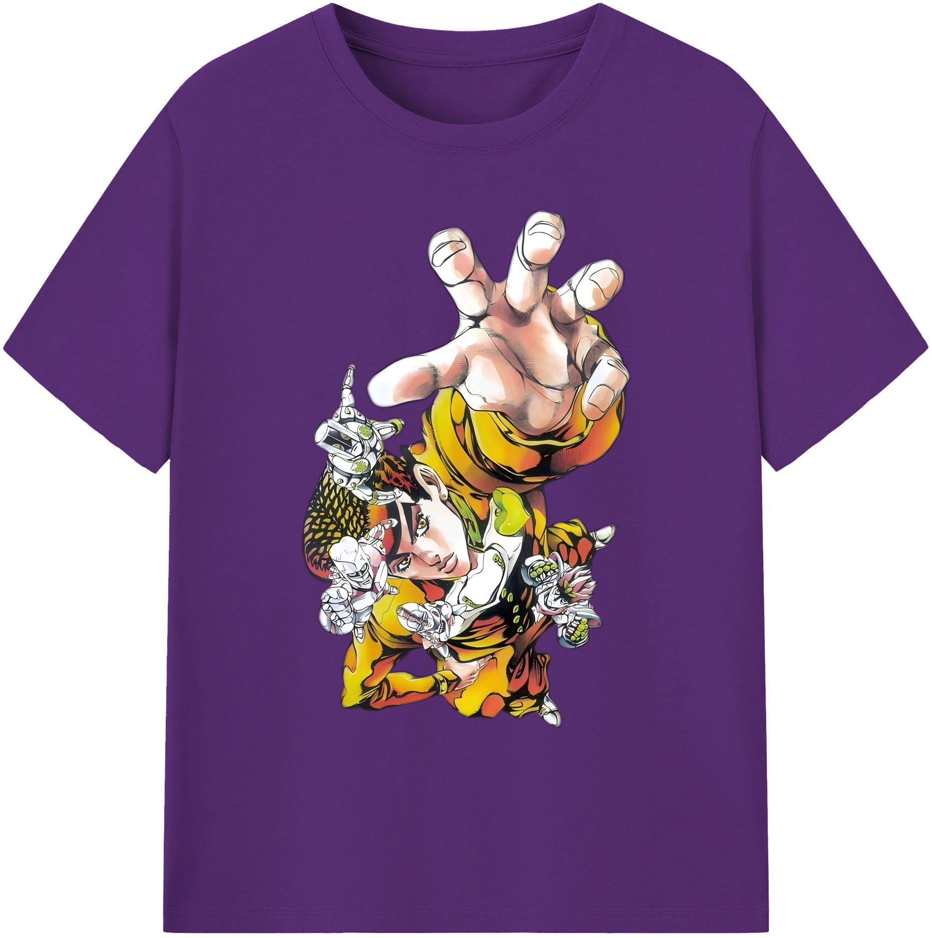 （画像用） ジョジョの奇妙な冒険 ひがしかた じょうすけ JoJo's Bizarre Adventure Higashikata Josuke 綿100％ メンズ半袖Tシャツ｜肌触りやわらか＆通気性