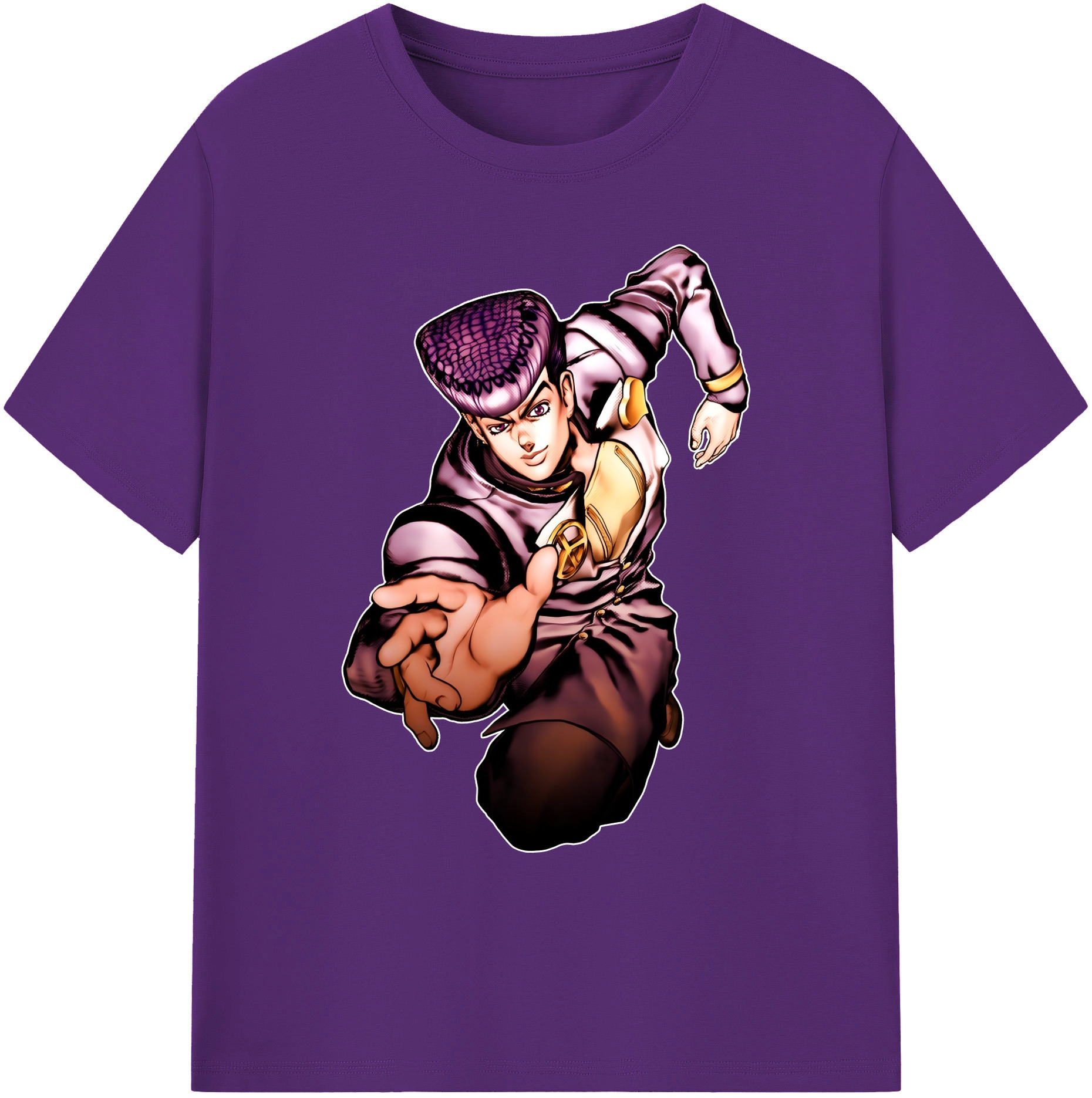 （画像用） ジョジョの奇妙な冒険 ひがしかた じょうすけ JoJo's Bizarre Adventure Higashikata Josuke 綿100％ メンズ半袖Tシャツ｜肌触りやわらか＆通気性