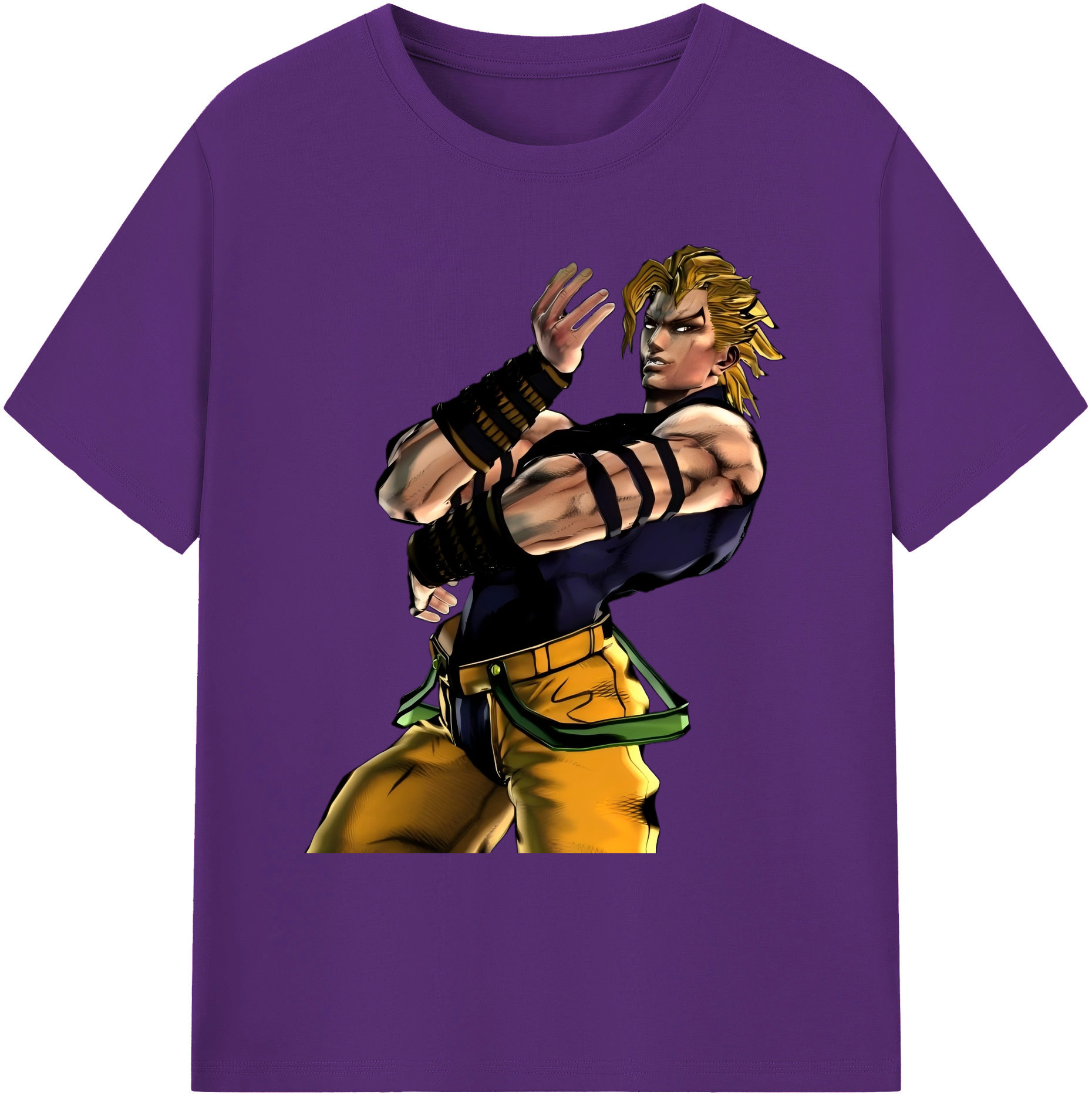 （画像用） ジョジョの奇妙な冒険 ディオ?ブランドー JoJo's Bizarre Adventure Dio Brando 綿100％ メンズ半袖Tシャツ｜肌触りやわらか＆通気性