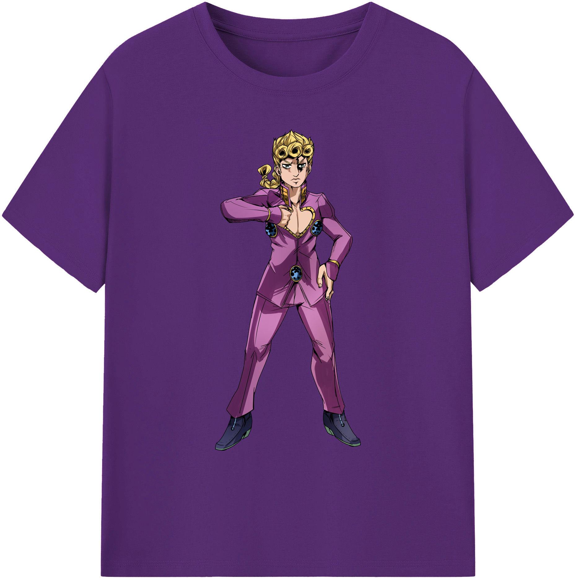 （画像用） ジョジョの奇妙な冒険 ジョルノ?ジョバァーナ JoJo's Bizarre Adventure Giorno Giovanna 綿100％ メンズ半袖Tシャツ｜肌触りやわらか＆通気性