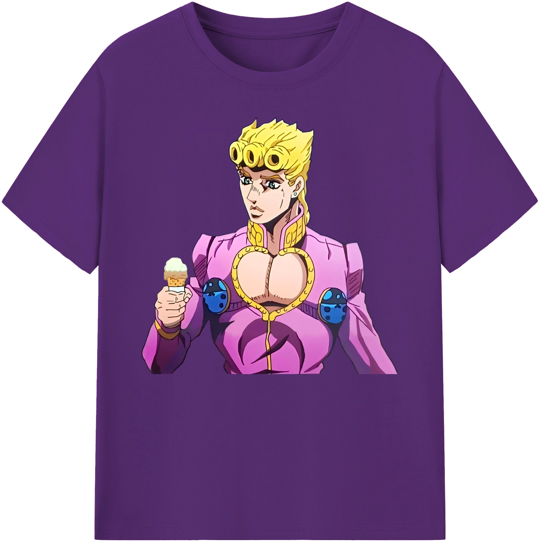 （画像用） ジョジョの奇妙な冒険 ジョルノ?ジョバァーナ JoJo's Bizarre Adventure Giorno Giovanna 綿100％ メンズ半袖Tシャツ｜肌触りやわらか＆通気性