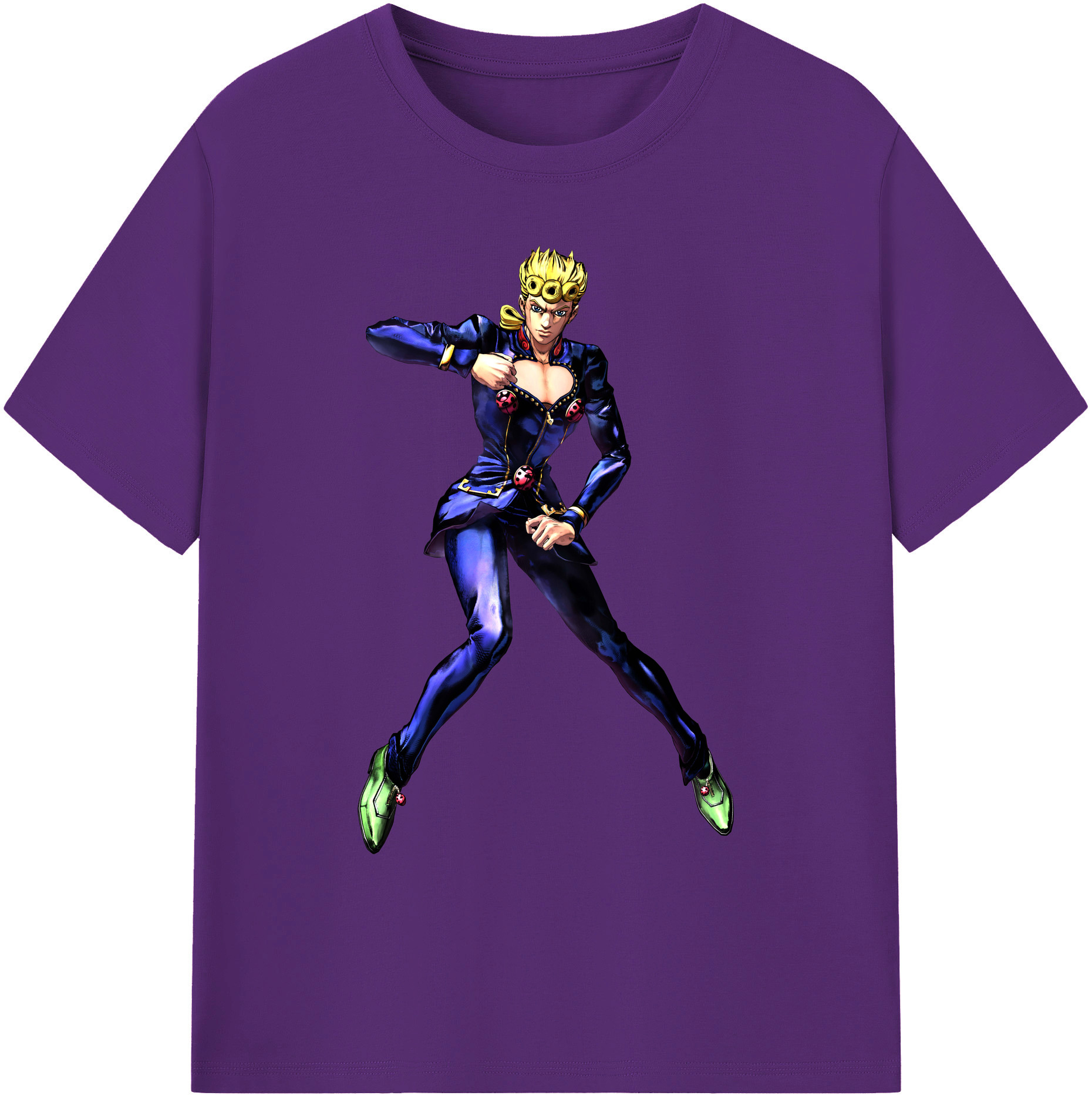 （画像用） ジョジョの奇妙な冒険 ジョルノ?ジョバァーナ JoJo's Bizarre Adventure Giorno Giovanna 綿100％ メンズ半袖Tシャツ｜肌触りやわらか＆通気性