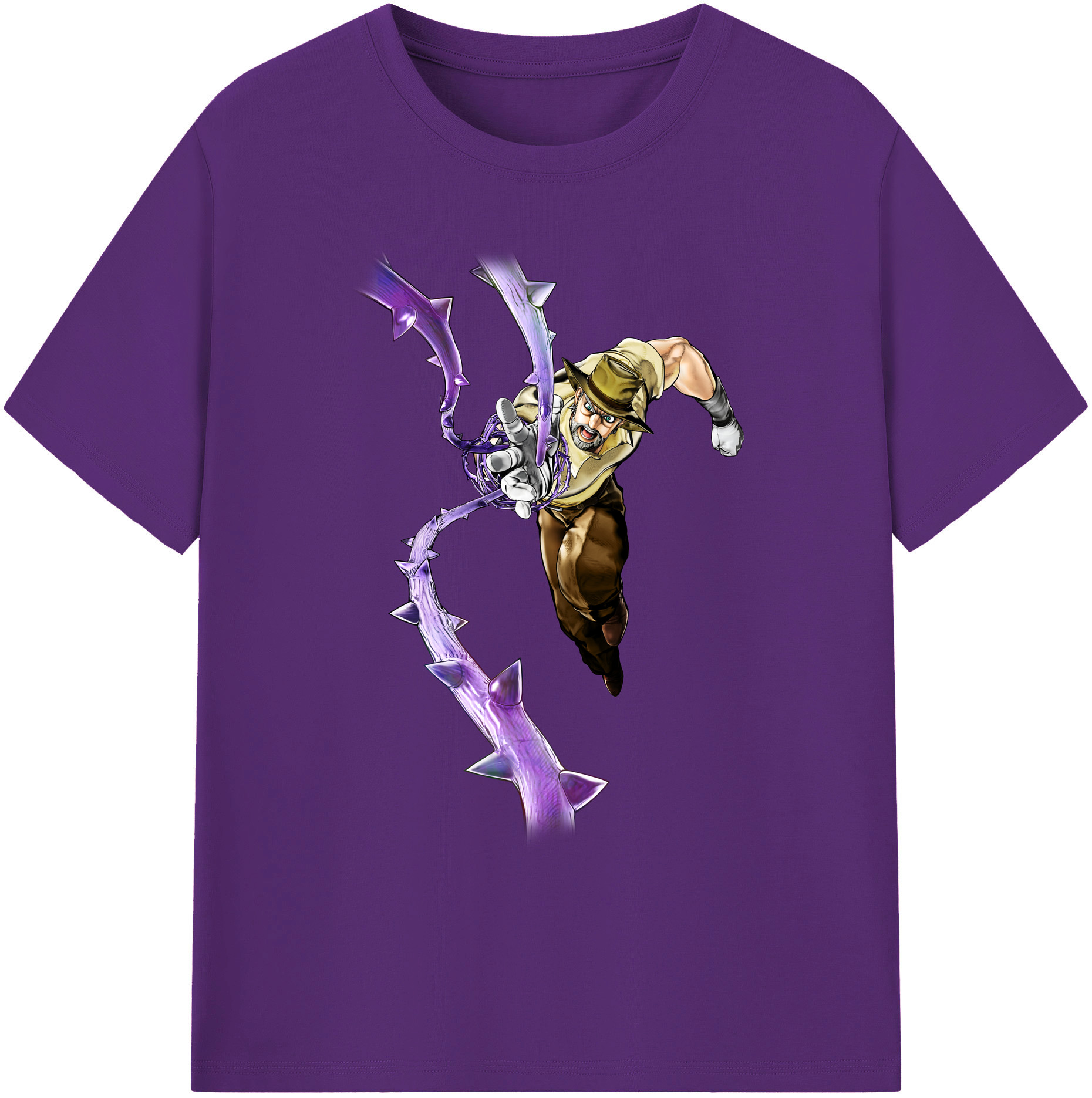 （画像用） ジョジョの奇妙な冒険 ジョセフ?ジョースター JoJo's Bizarre Adventure Joseph Joestar 綿100％ メンズ半袖Tシャツ｜肌触りやわらか＆通気性