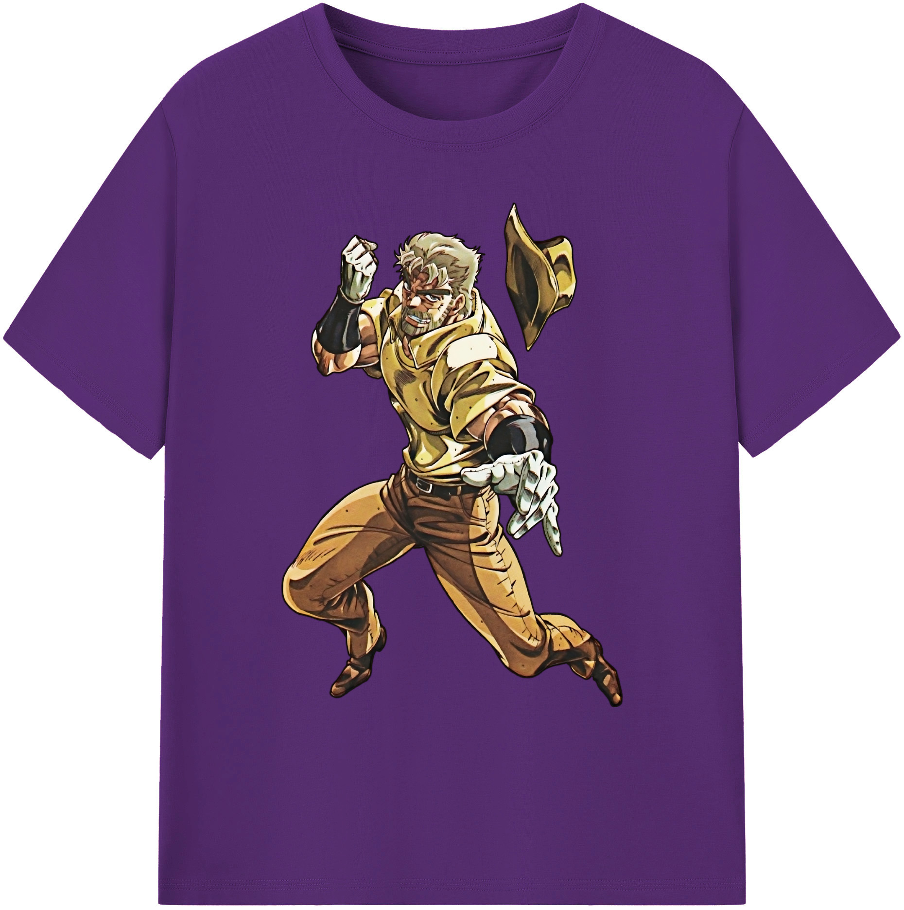 （画像用） ジョジョの奇妙な冒険 ジョセフ?ジョースター JoJo's Bizarre Adventure Joseph Joestar 綿100％ メンズ半袖Tシャツ｜肌触りやわらか＆通気性
